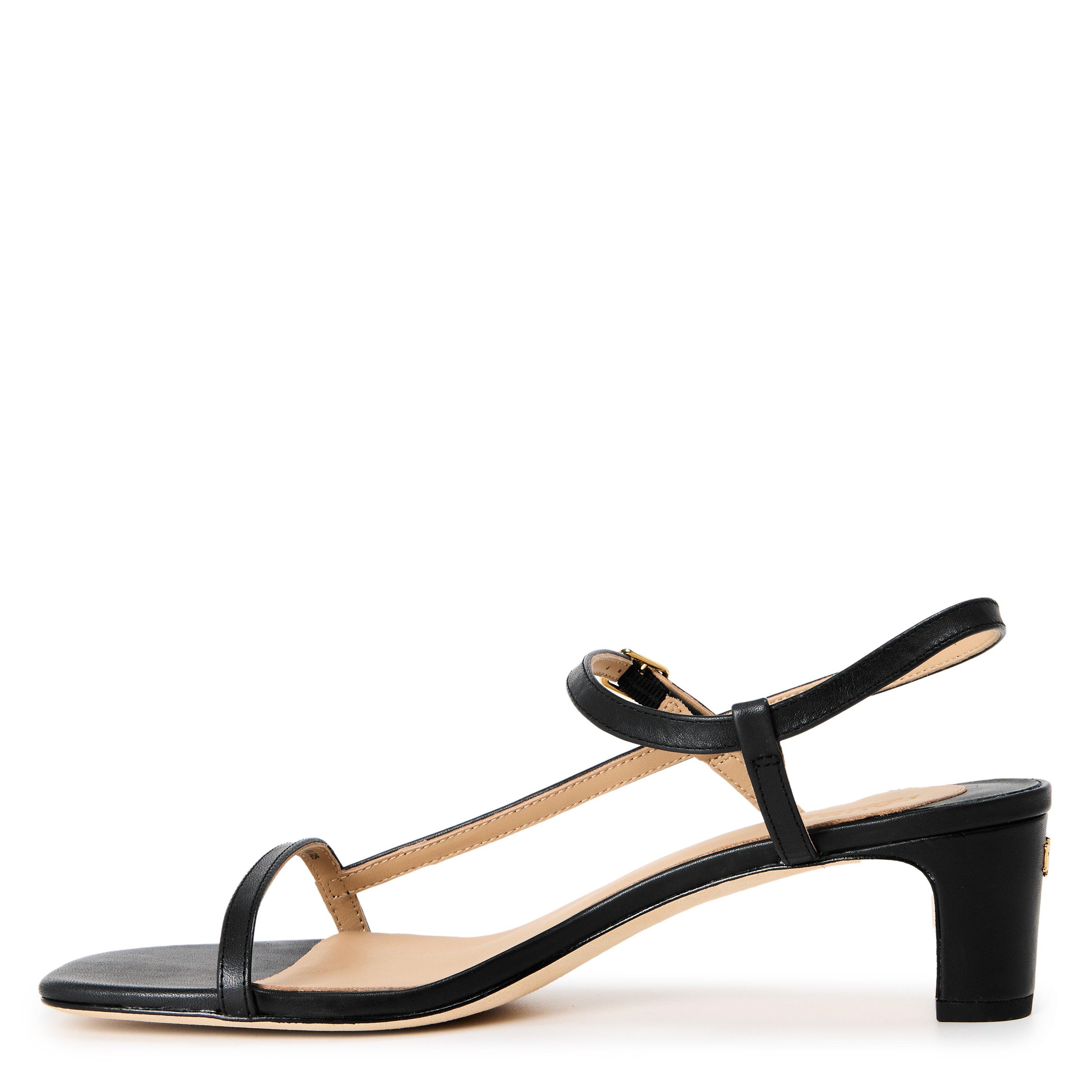 Black - Lauren by Ralph Lauren - Women's Lainee Real Leather Heeled Sandals - 2