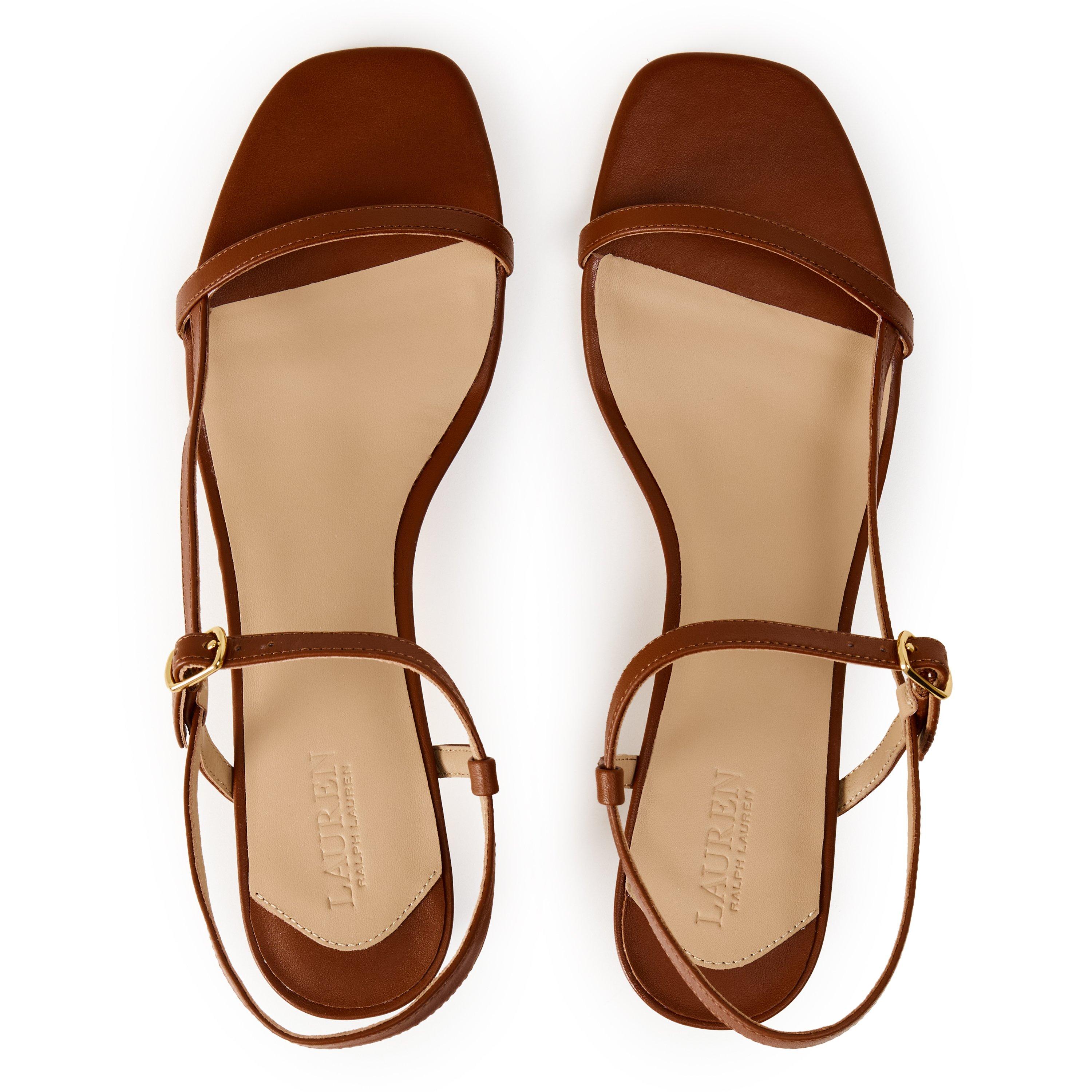 Lauren Tan - Lauren by Ralph Lauren - Women's Lainee Real Leather Heeled Sandals - 4