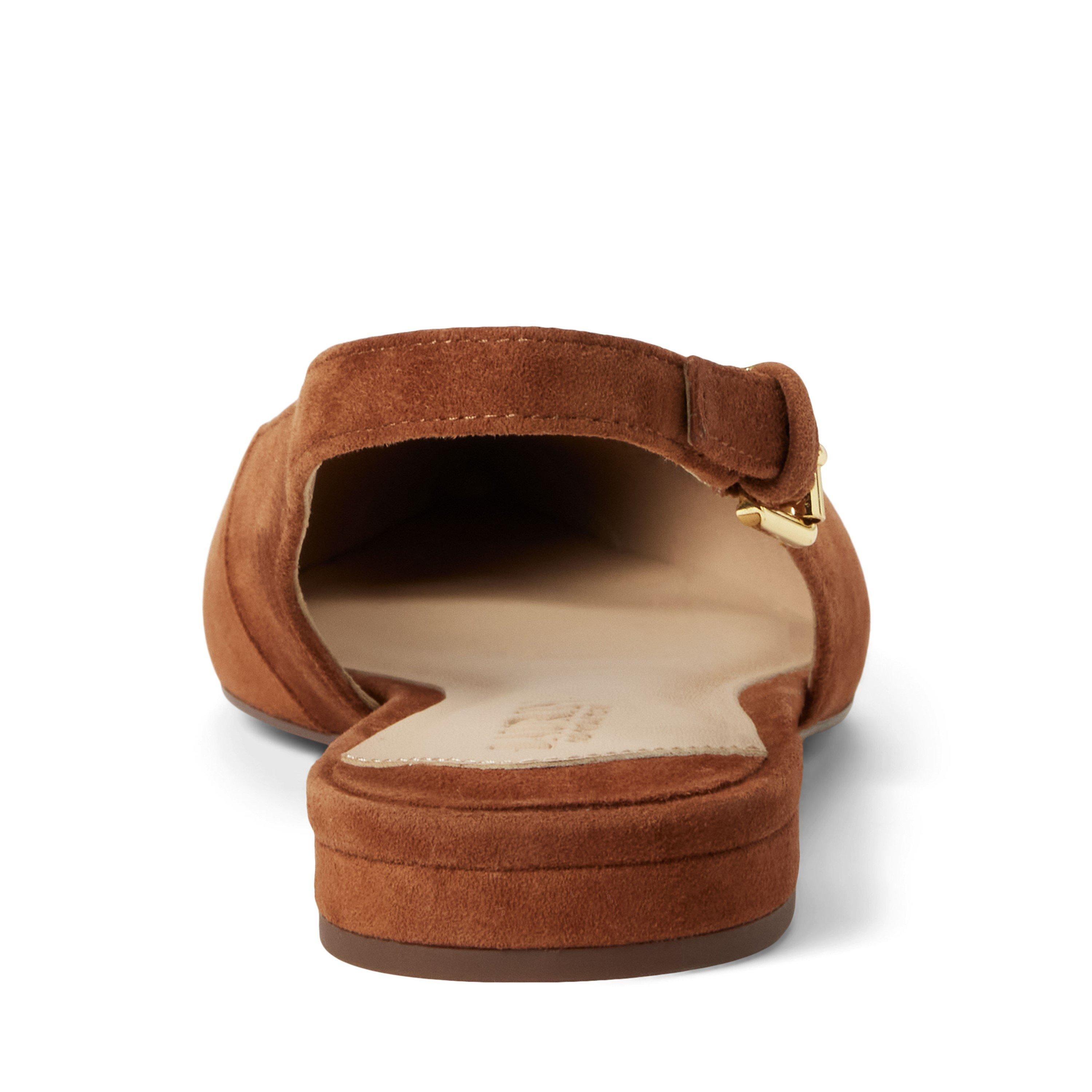 Deep Saddle Tan - Lauren by Ralph Lauren - Women's Londyn Ballet Pumps - 4