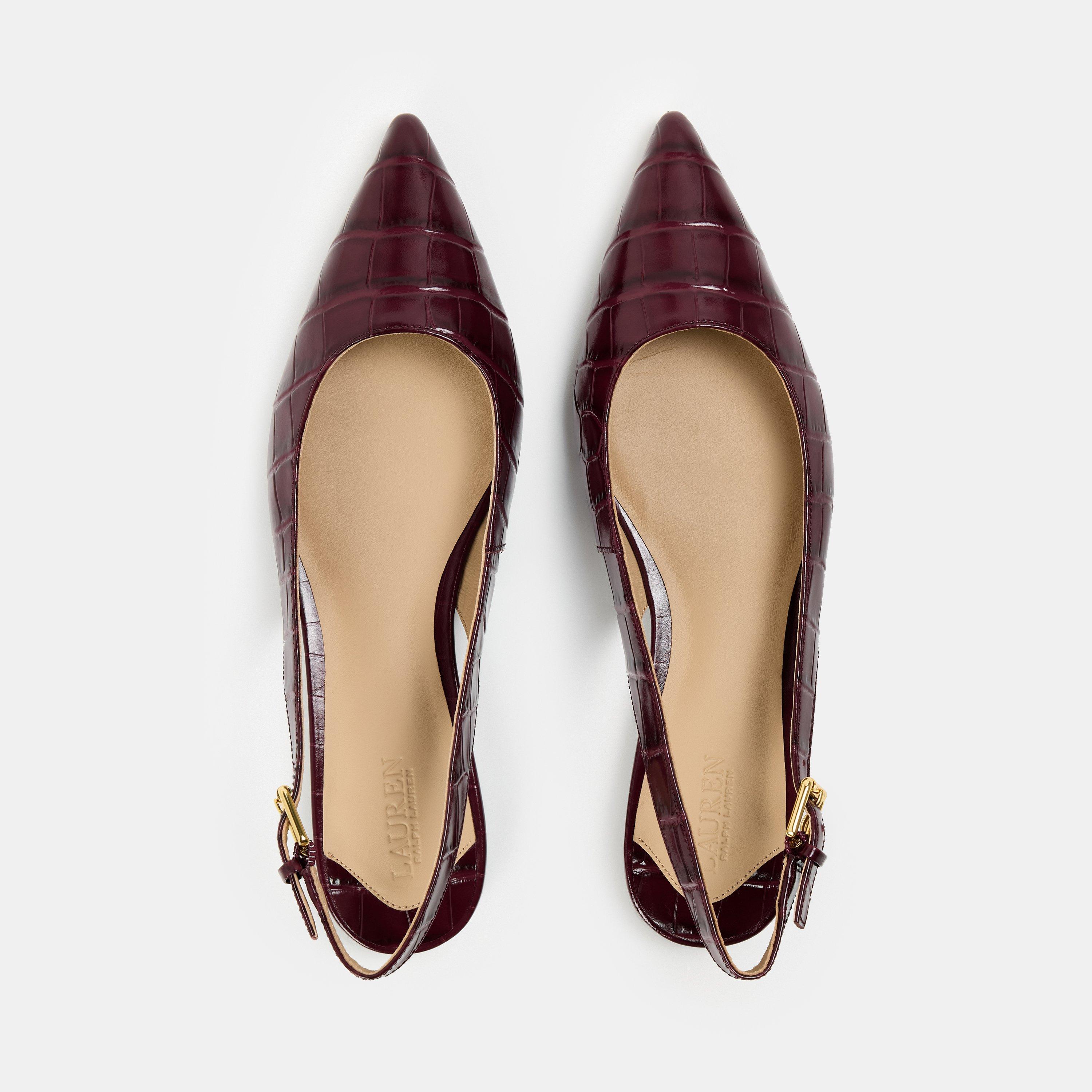 Dark Garnet - Lauren by Ralph Lauren - Women's Londyn Ballet Pumps - 6
