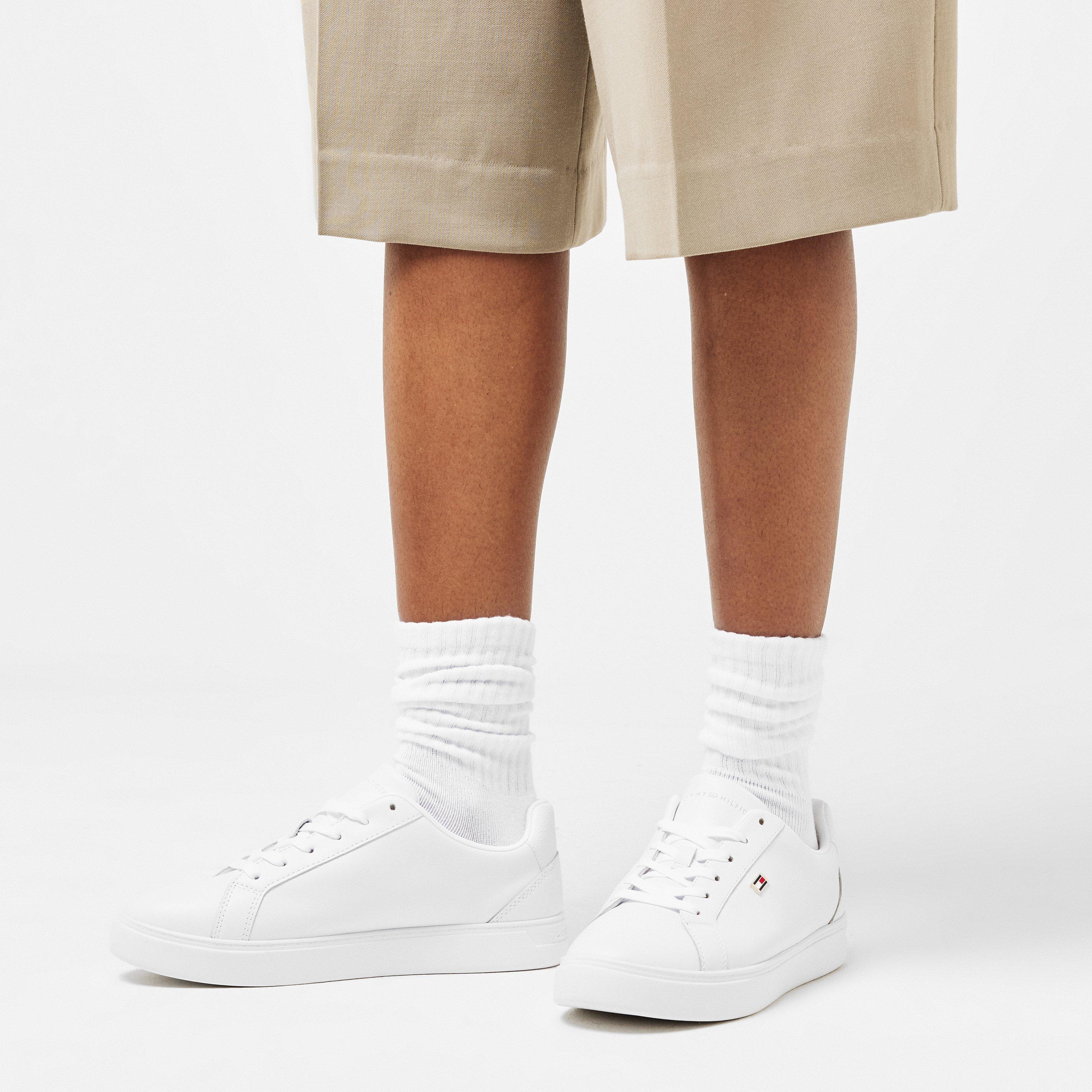 White - Tommy Hilfiger - Women's Flag Court Trainers - 3