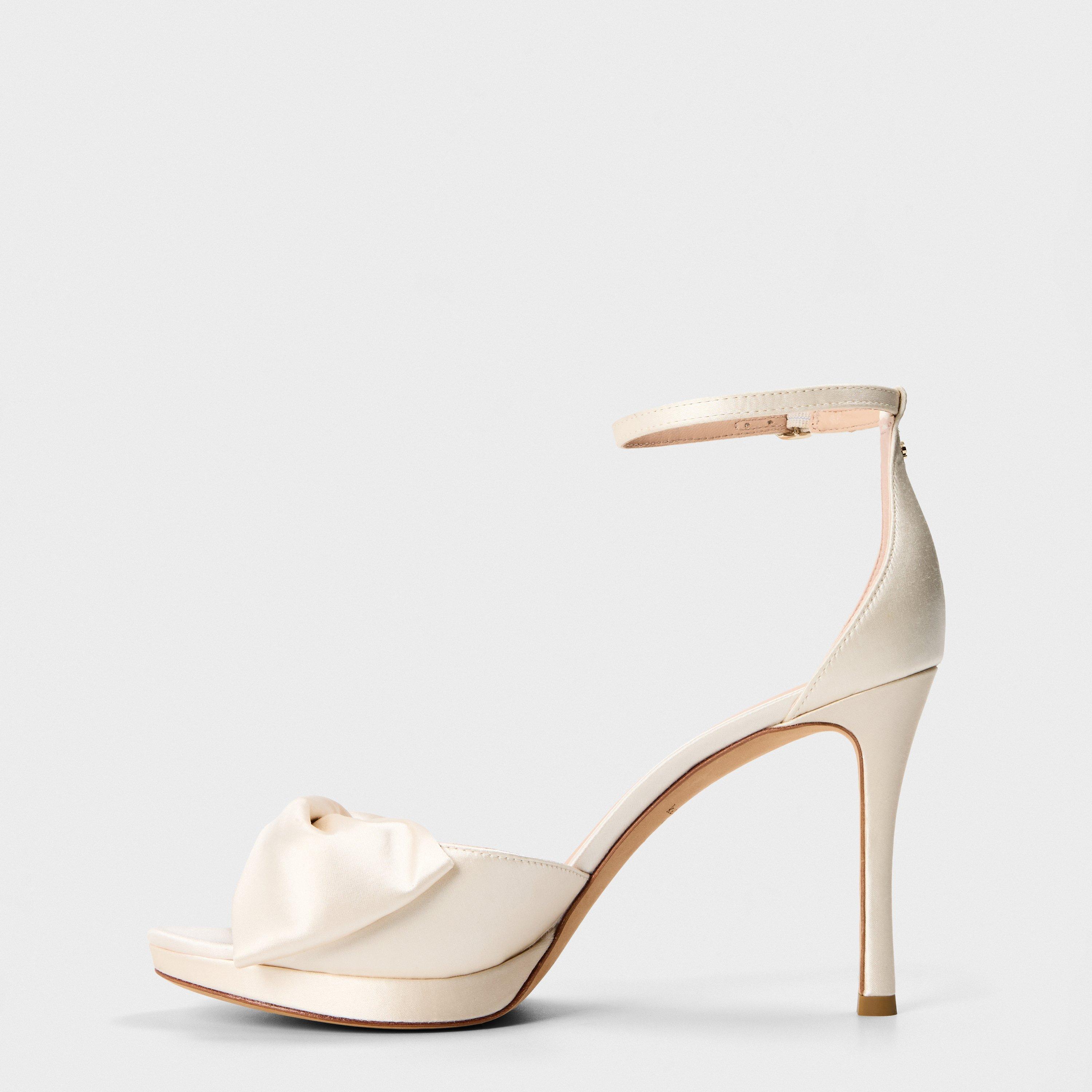 White Satin - Kate Spade - Women's Bow Heeled Sandals - 2