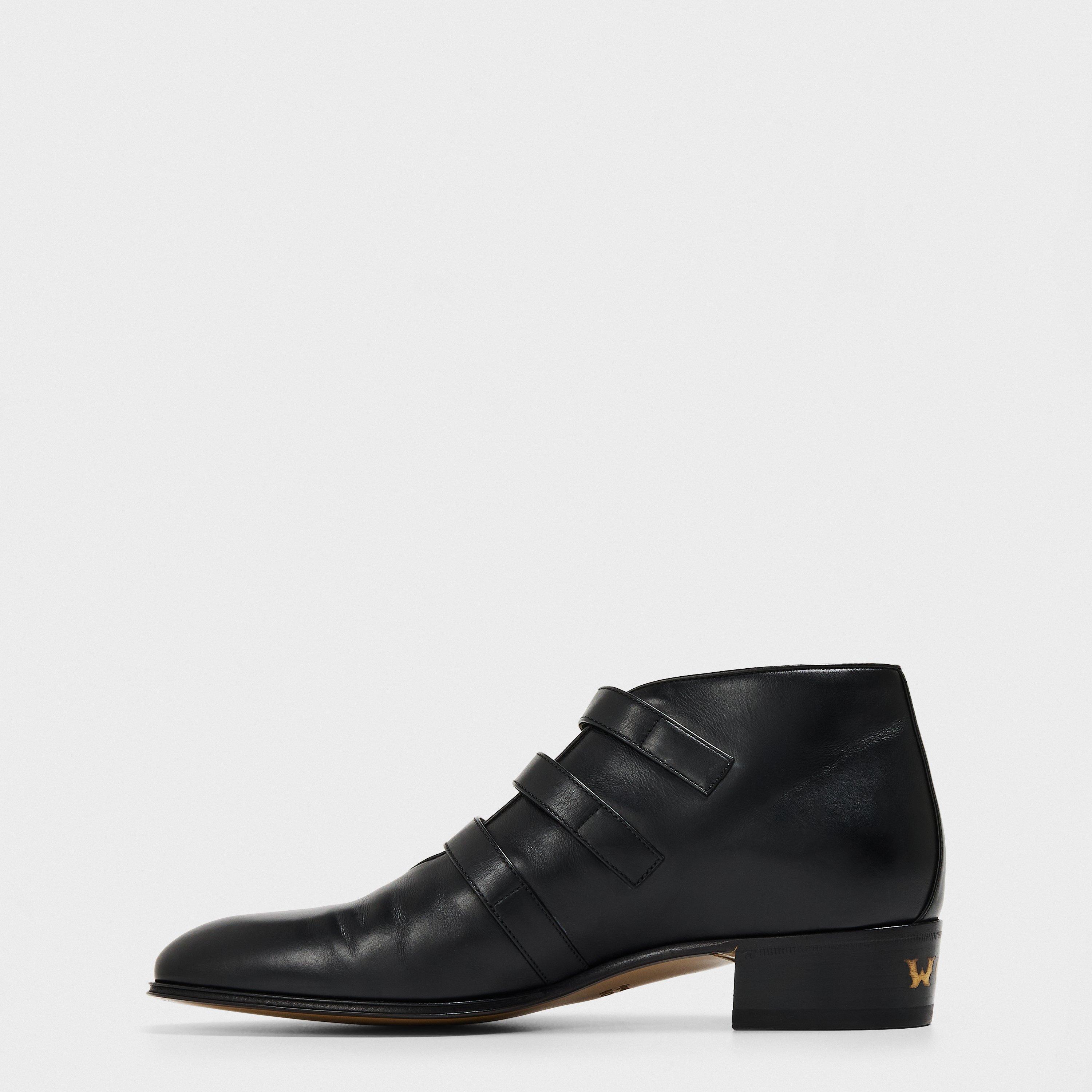 Black - Gucci - Men's Heeled Ankle Boots - 2
