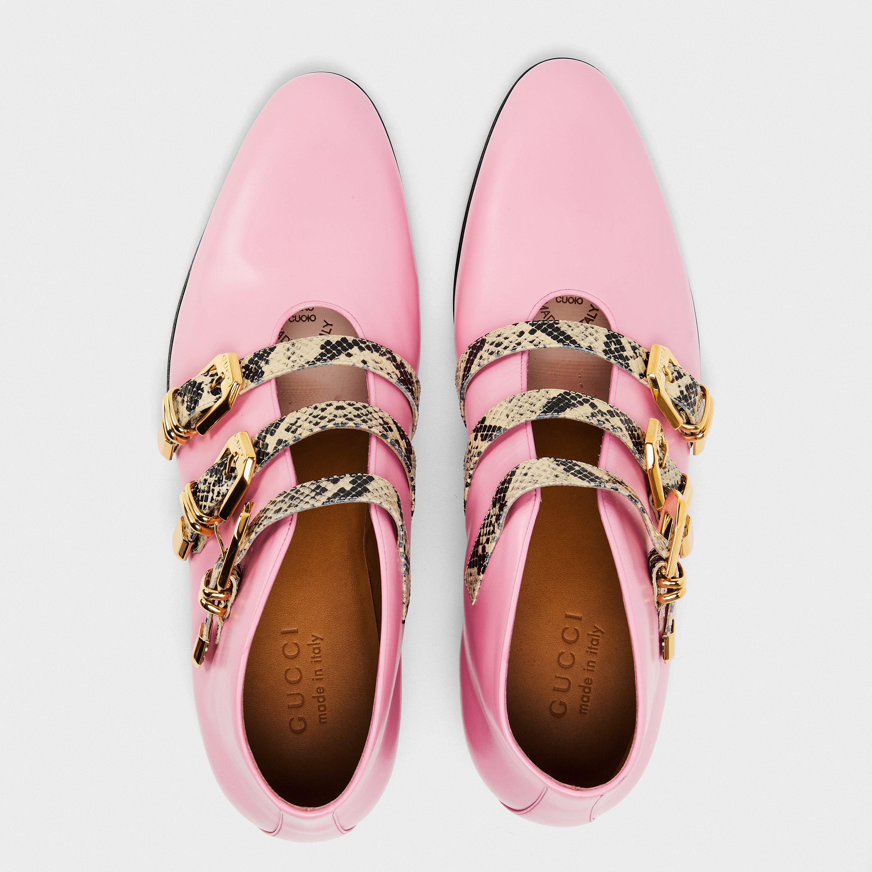 Sgr Pnk/BAvana - Gucci - Men's Heeled Ankle Boots - 4