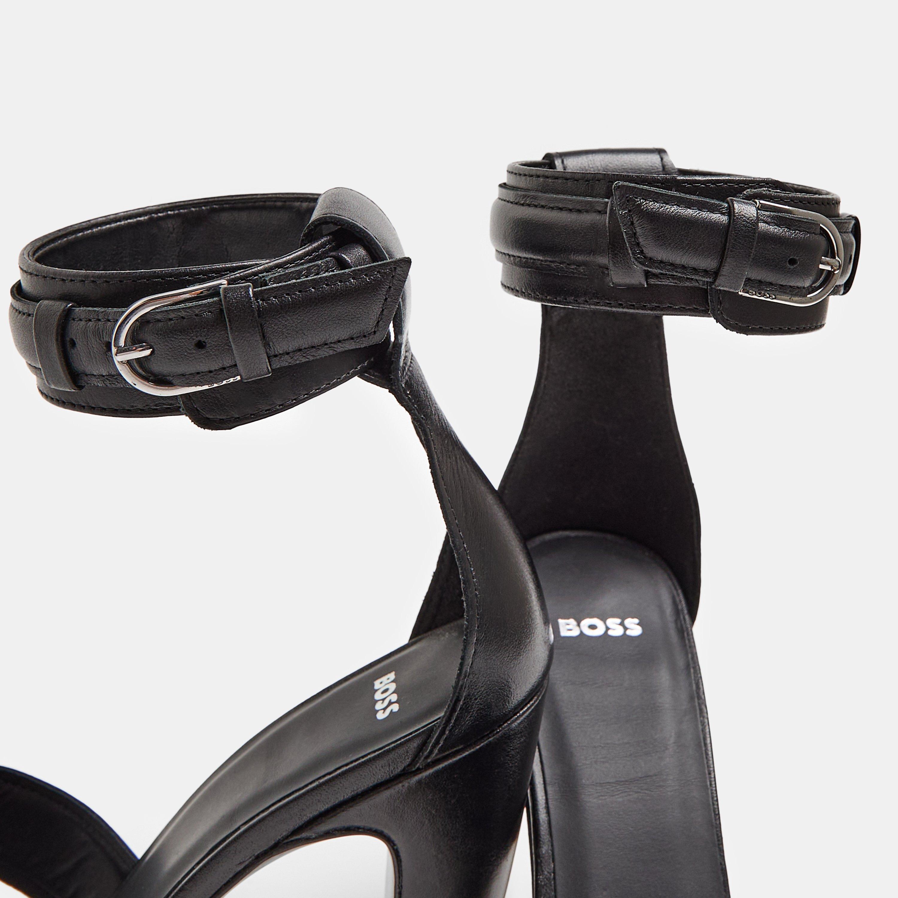 Black - Boss - Women's Aleya Platform Heel Sandals - 3