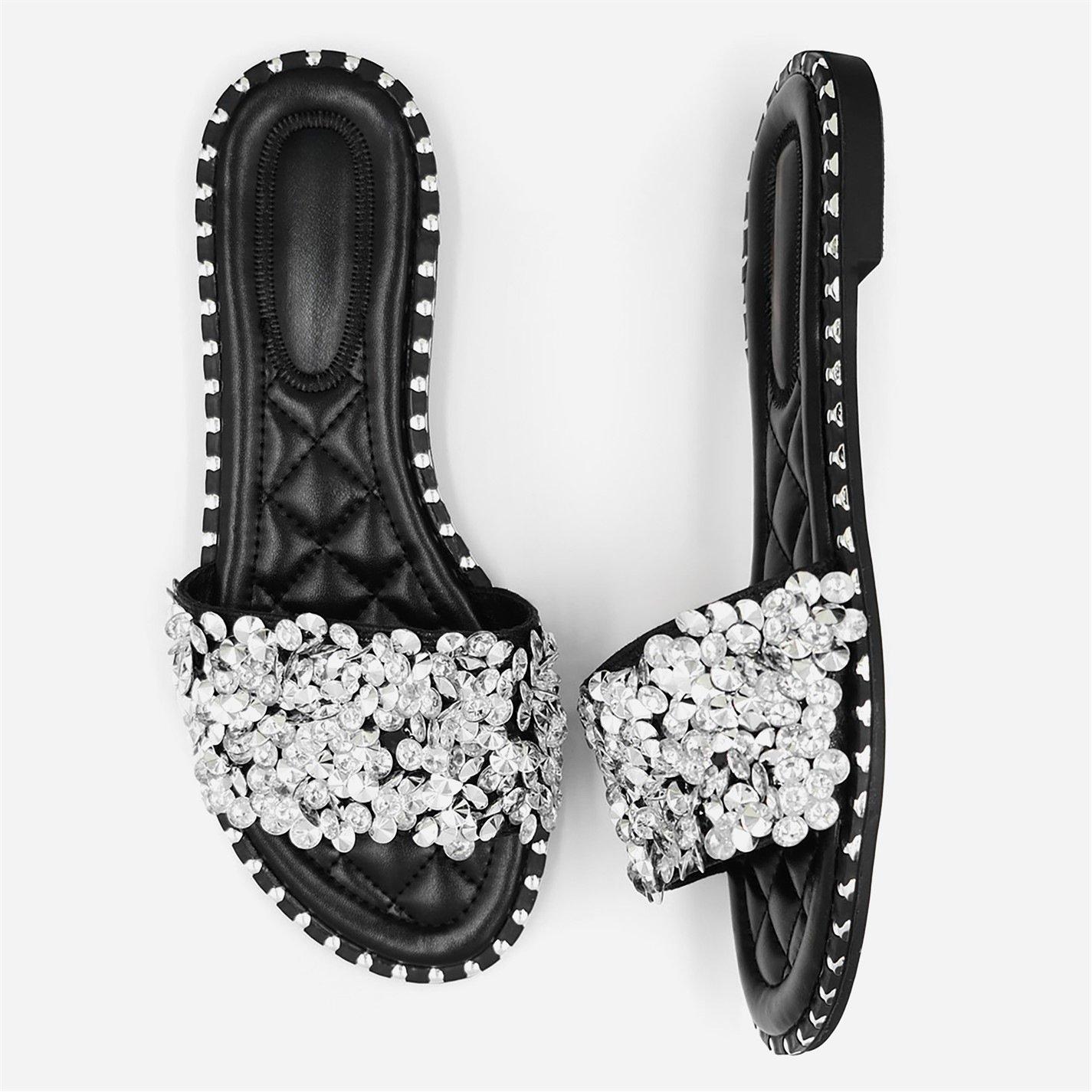 Sort - Wheres That From - Diamante Sparkly Flat Sliders - 3