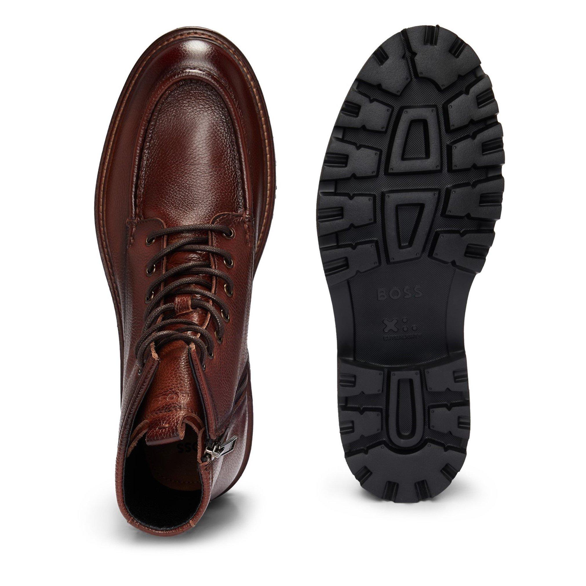 Medium Brown - Boss - Men's Halb Ankle Boots, Comfortable Side Zip - 4