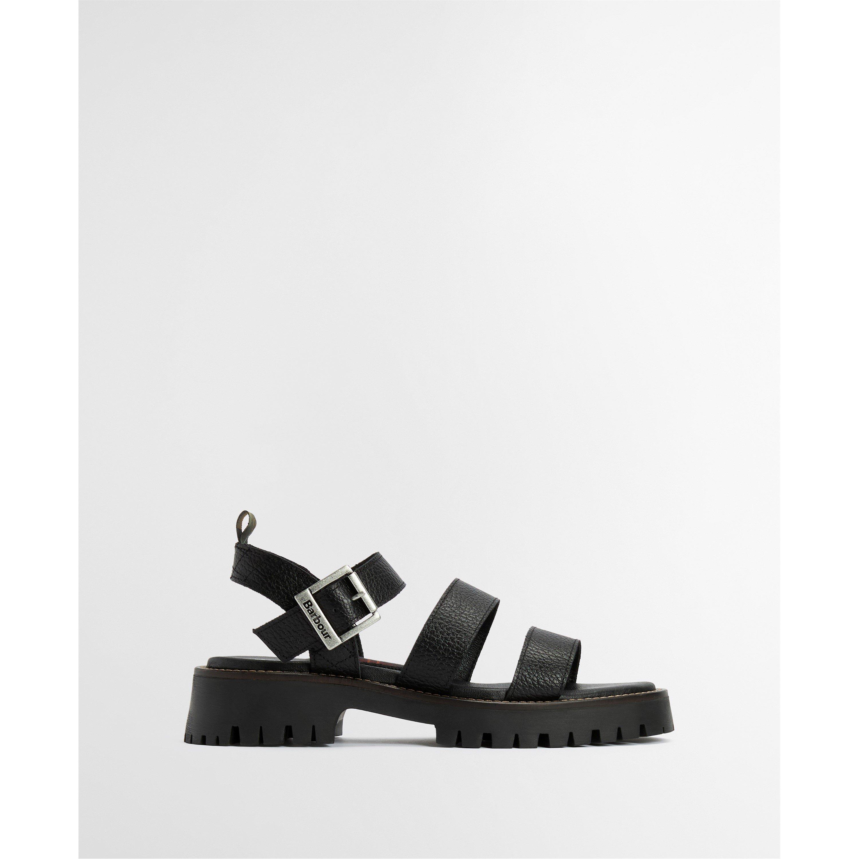 Barbour Women's Black Flatform Sandals - 4 (37)