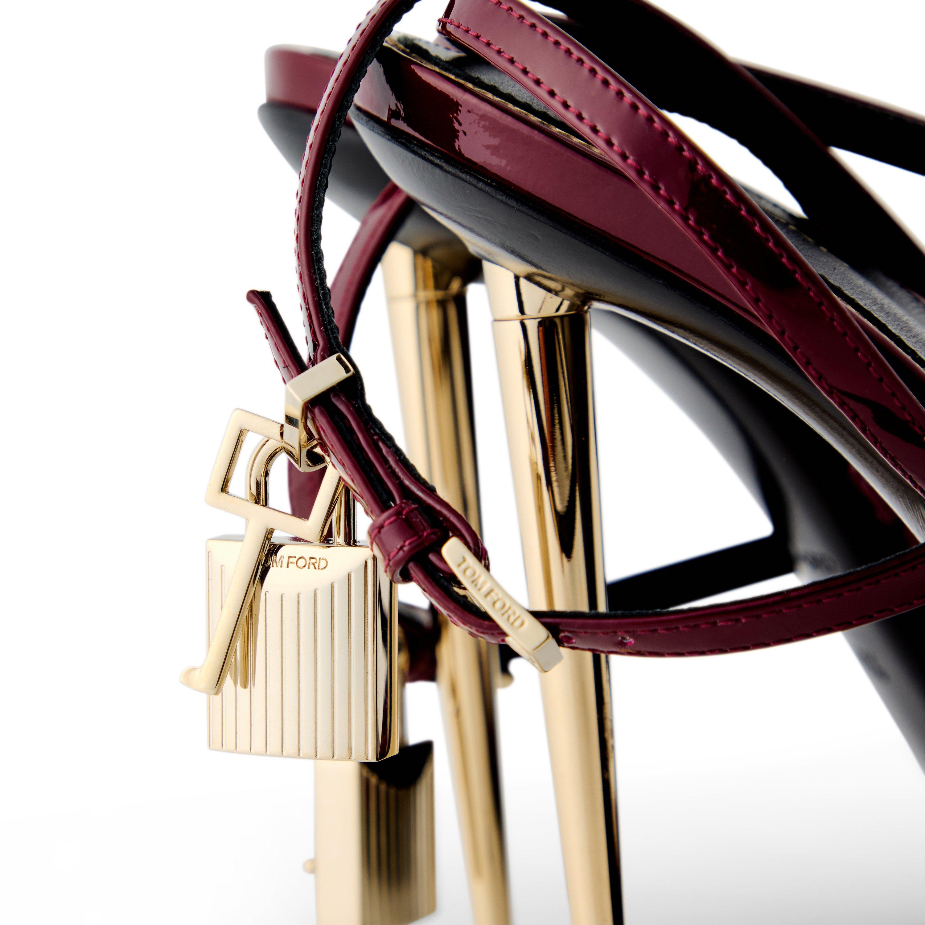 Ruby Red Patent - Tom Ford - Women's Padlock Heels - 3