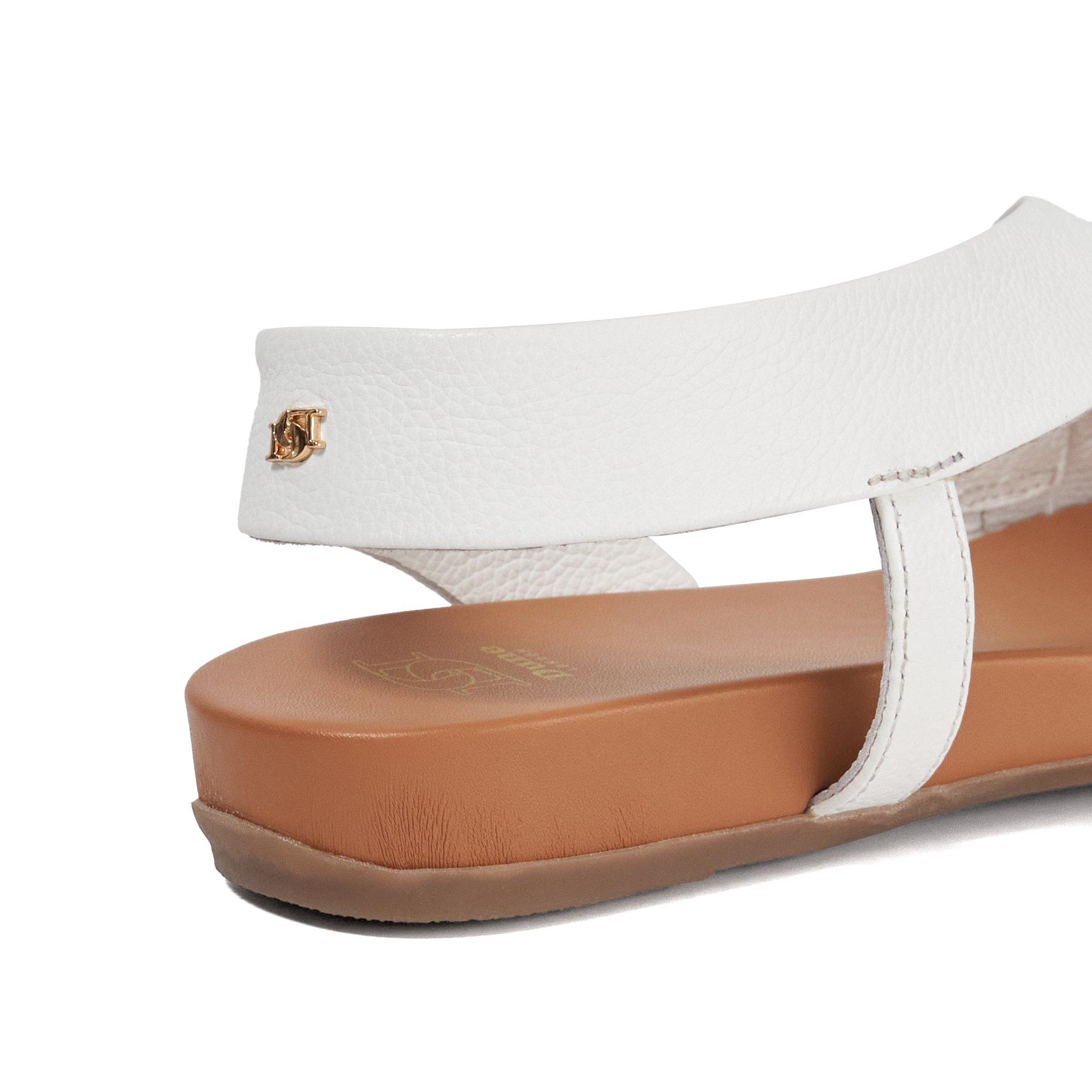 White SMU - Dune London - Women's Lucina Flat Sandals - 4