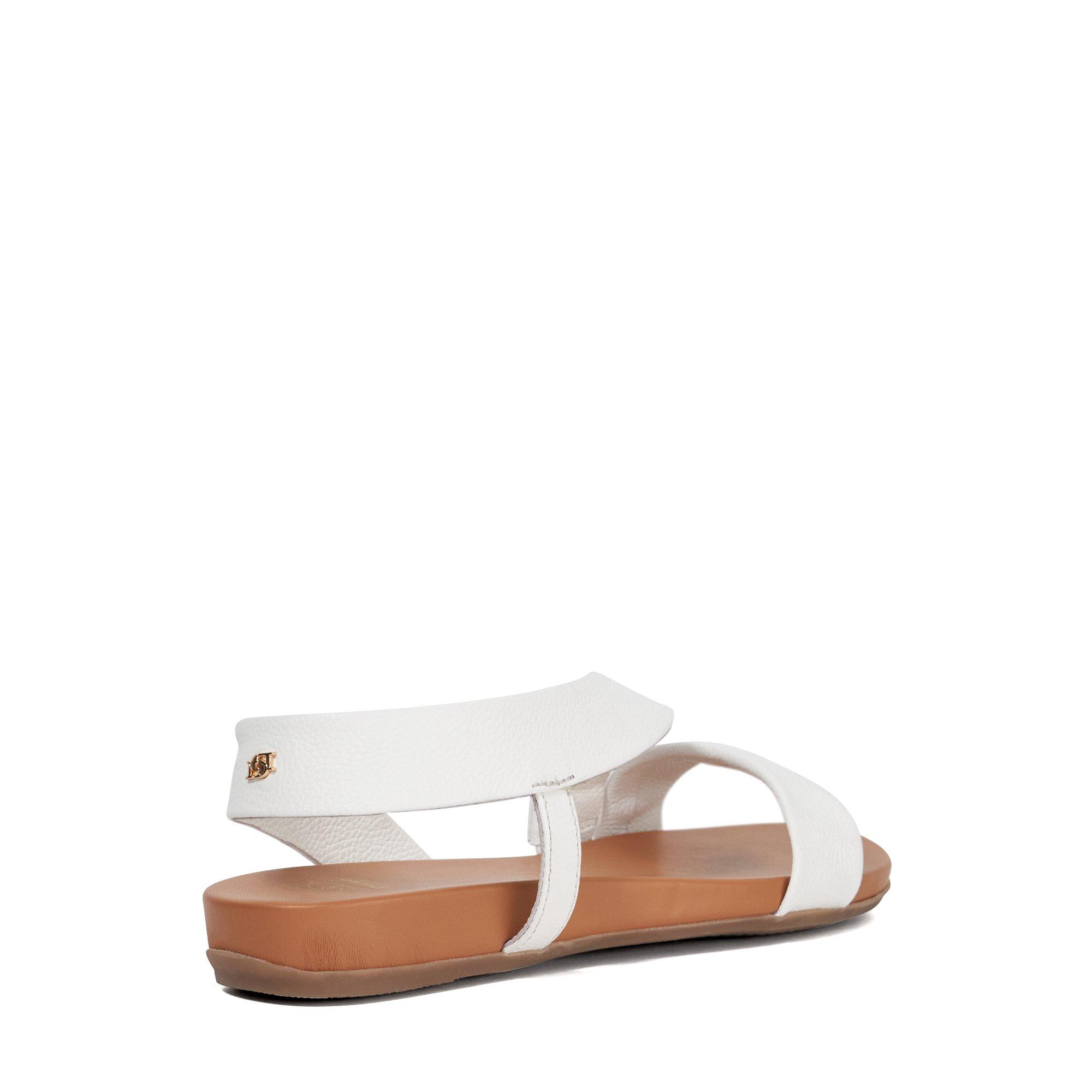White SMU - Dune London - Women's Lucina Flat Sandals - 5