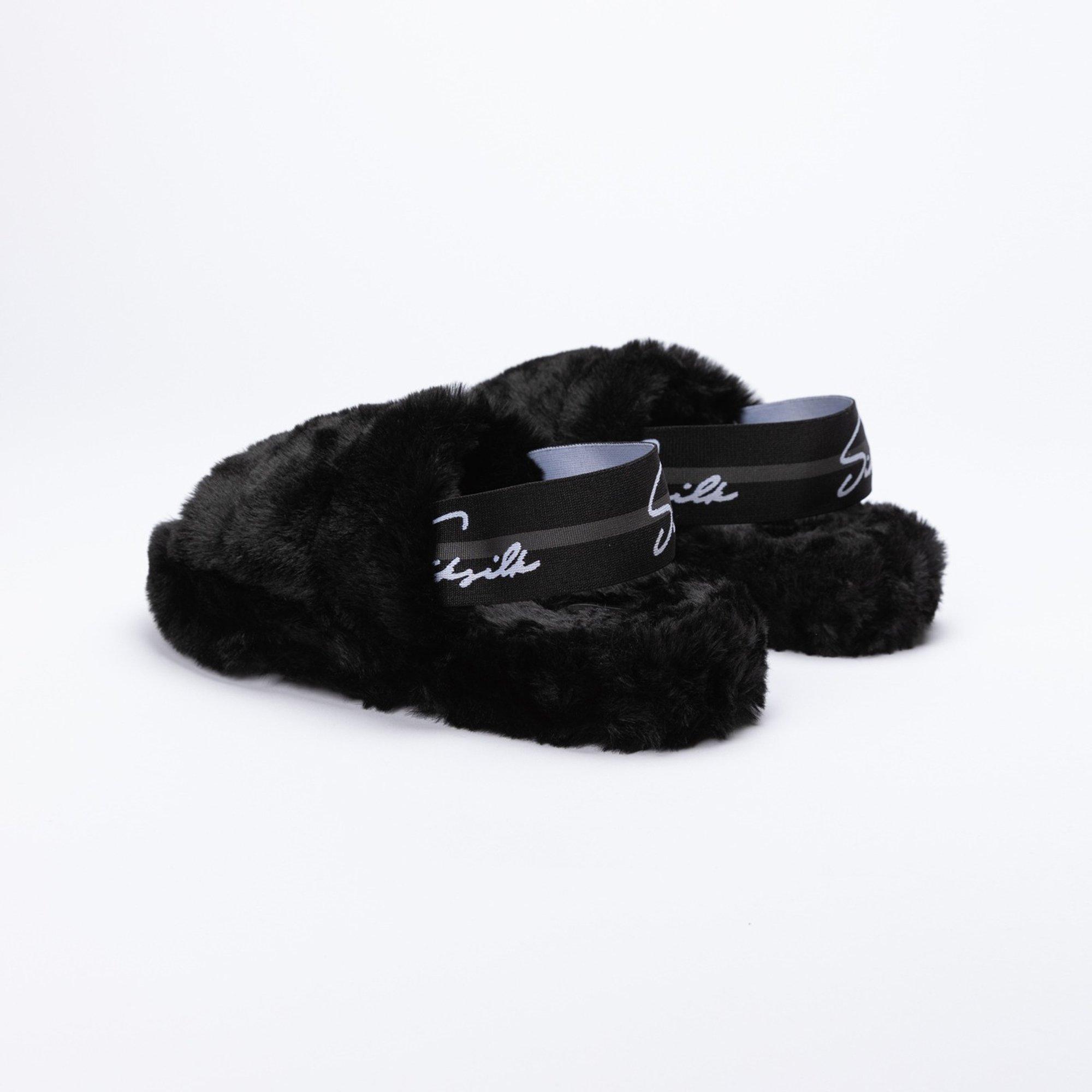 Schwarz/Grau - SikSilk - Fluffy Pool Sliders - 4