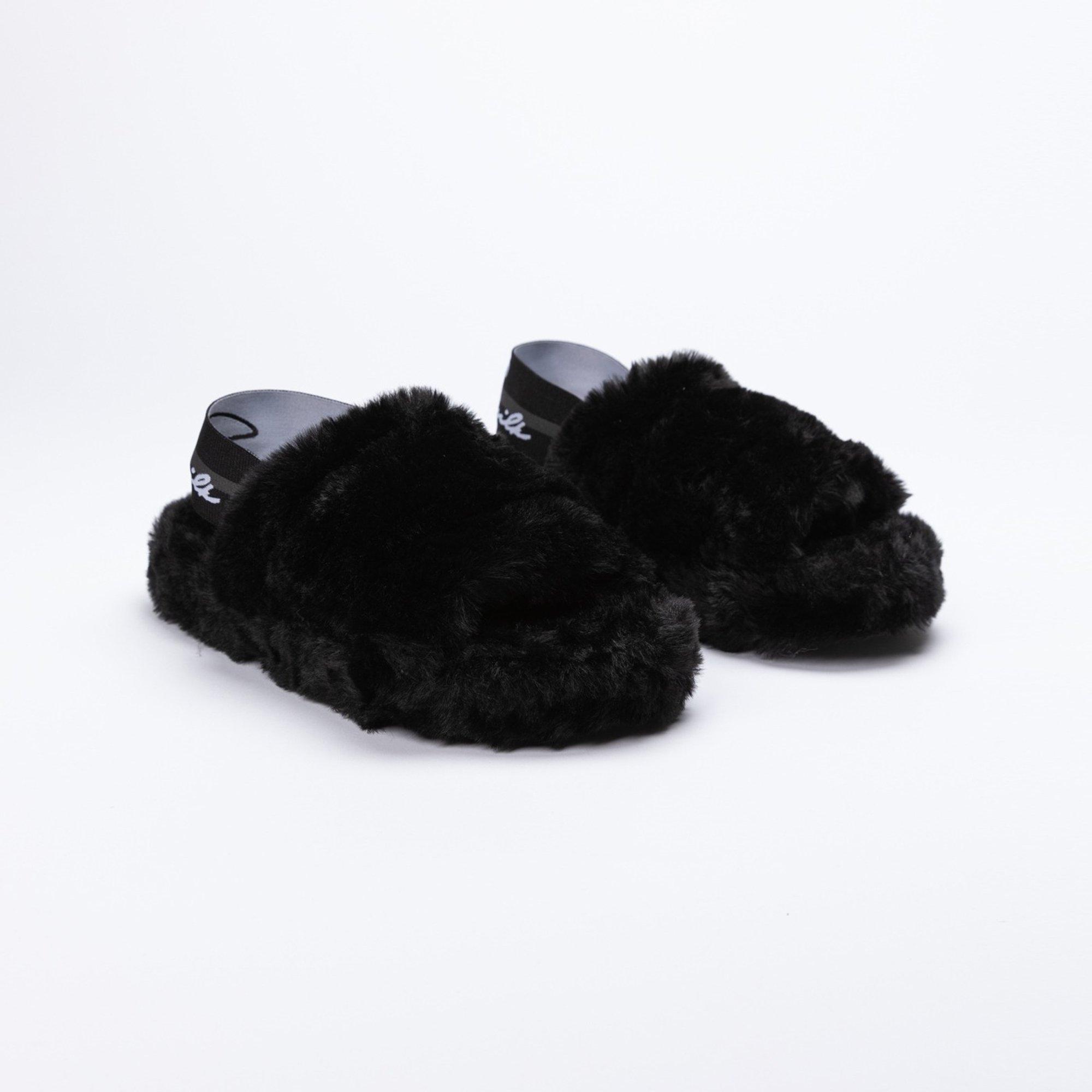 Schwarz/Grau - SikSilk - Fluffy Pool Sliders - 5