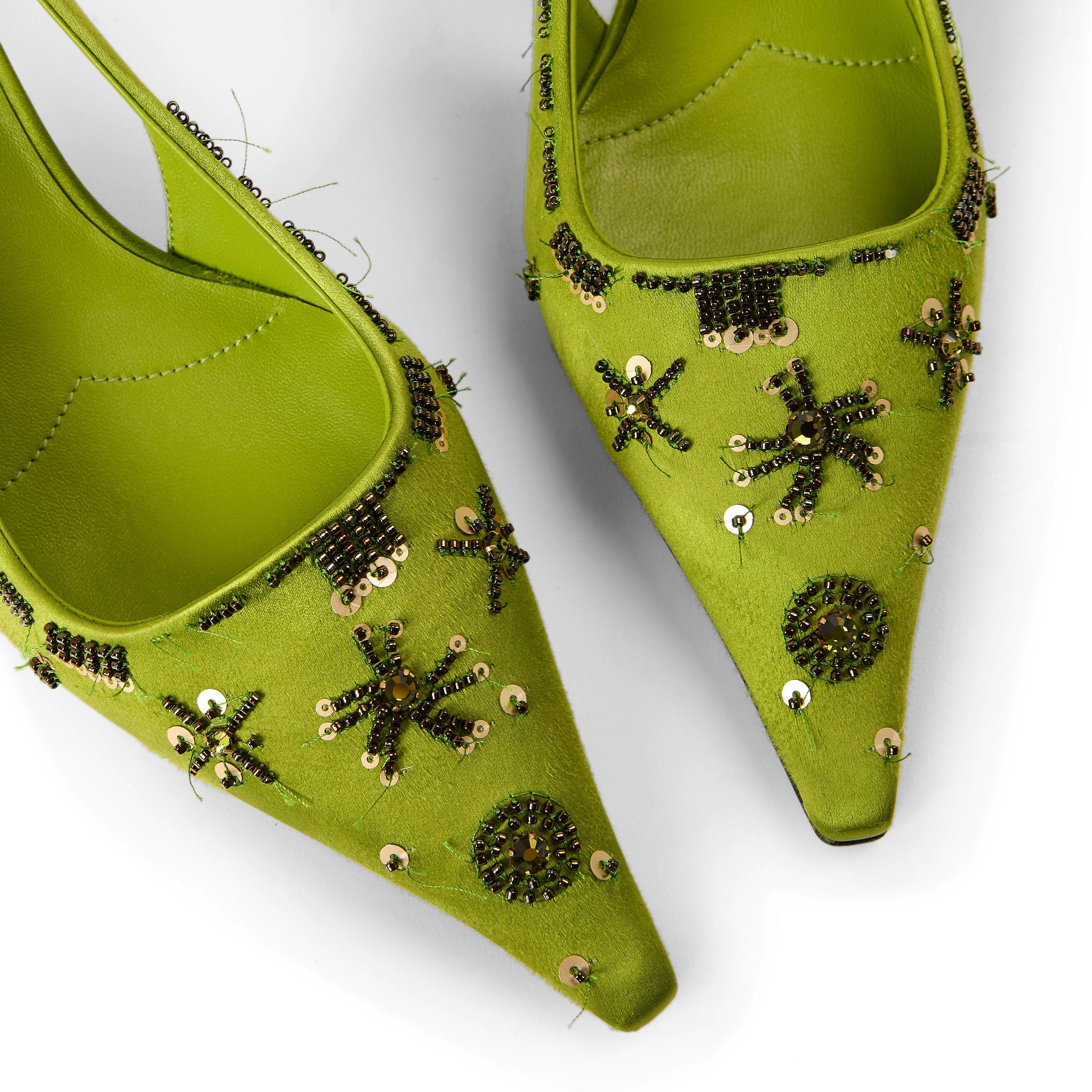 Green - Prada - Women's Runway Embellished Slingbacks - 3