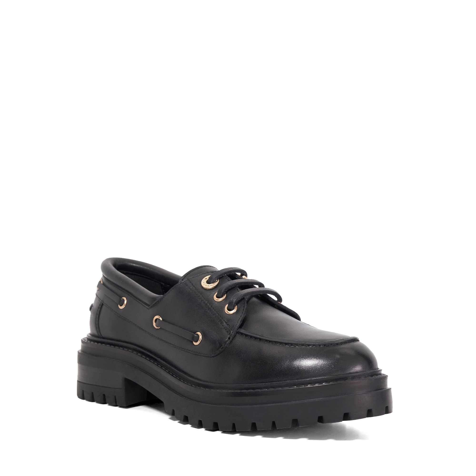 Black Leather - Dune London - Women's Glazit Loafers - 2