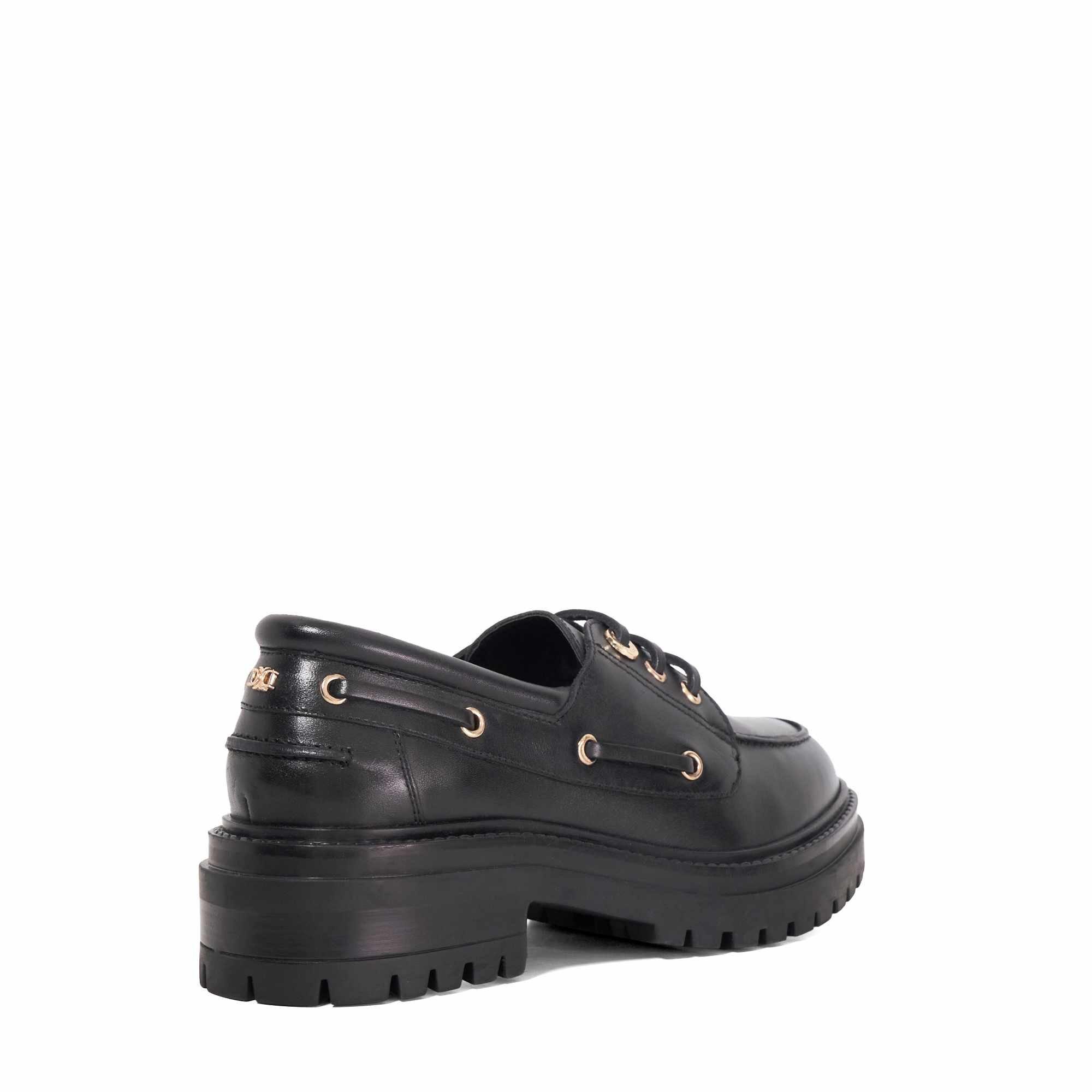 Black Leather - Dune London - Women's Glazit Loafers - 3