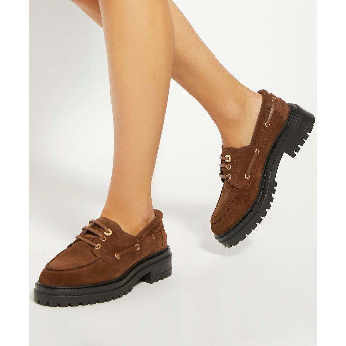 Braunes Wildleder - Dune London - Women's Glazit Loafers - 5