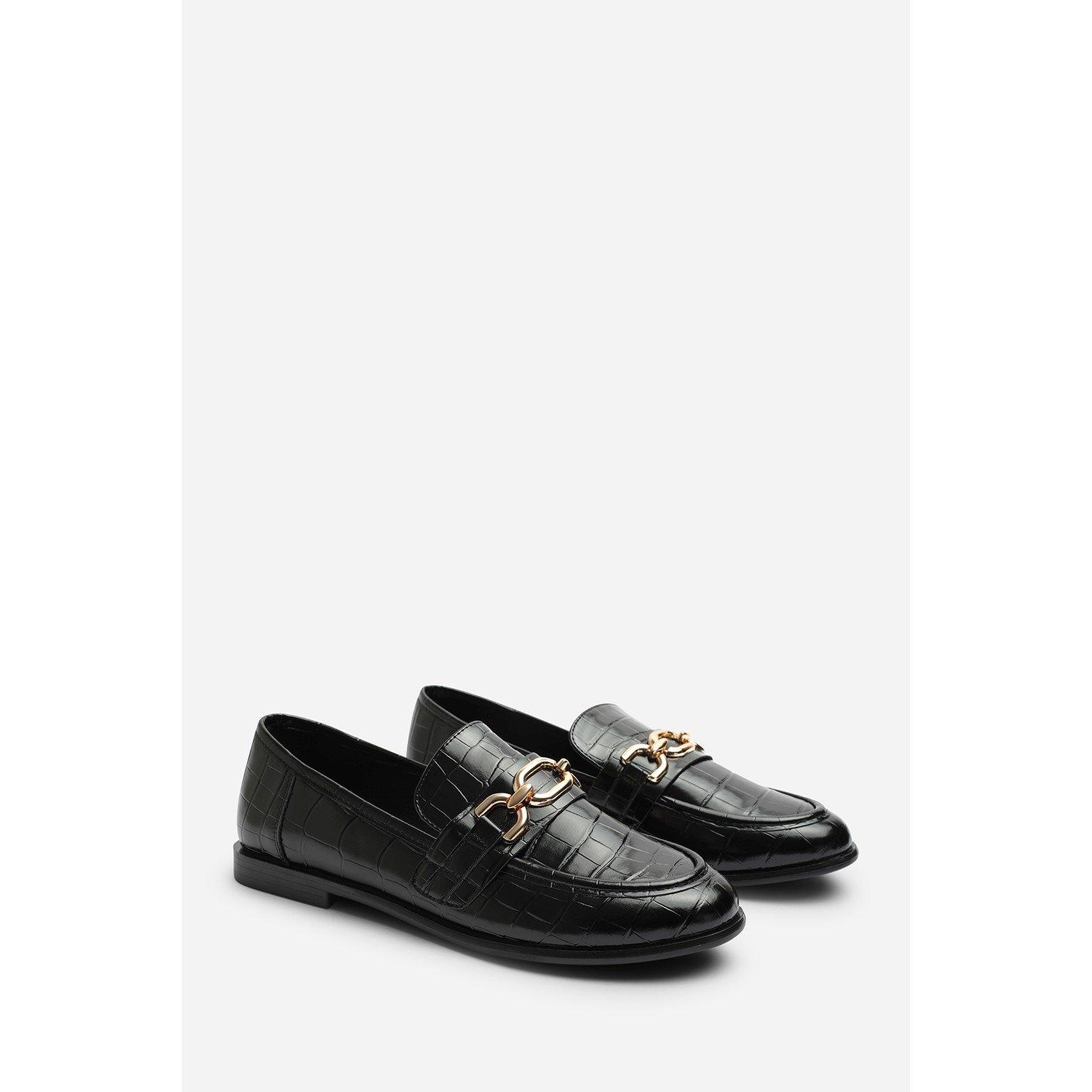 Cocodrilo negro - Wheres That From - Where’s Chain Trim Detail Flat Loafers - 4