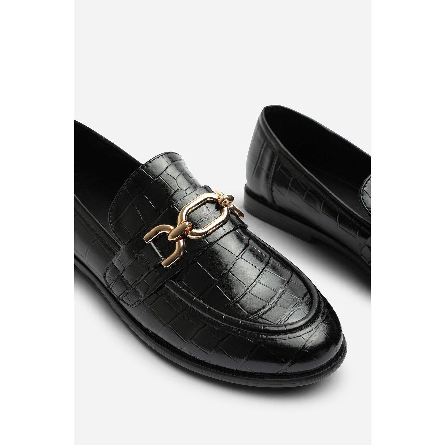 Cocodrilo negro - Wheres That From - Where’s Chain Trim Detail Flat Loafers - 5