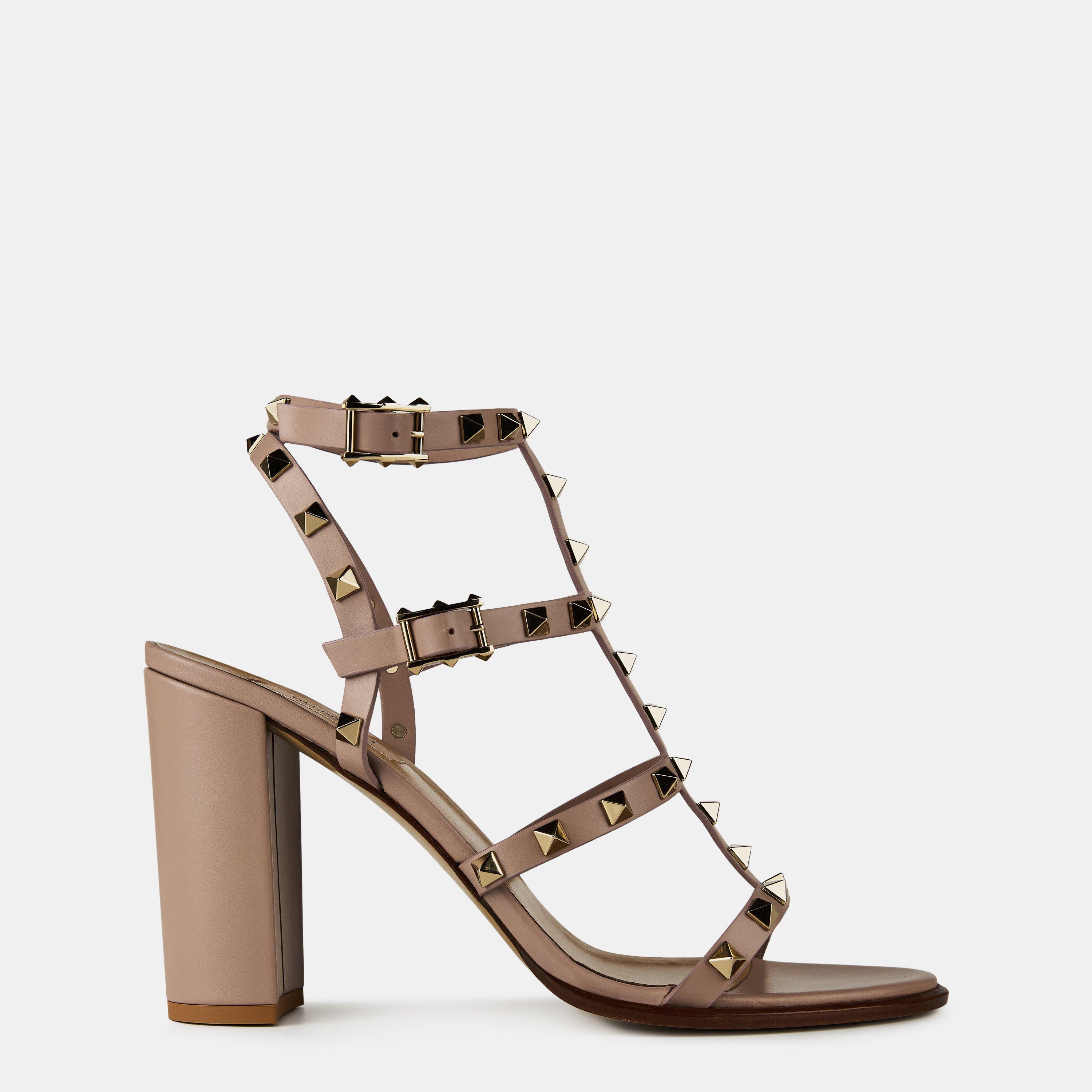 Valentino Garavani Rockstud Ankle Strap Sandals - Poudre P45 - Size 4 (37)