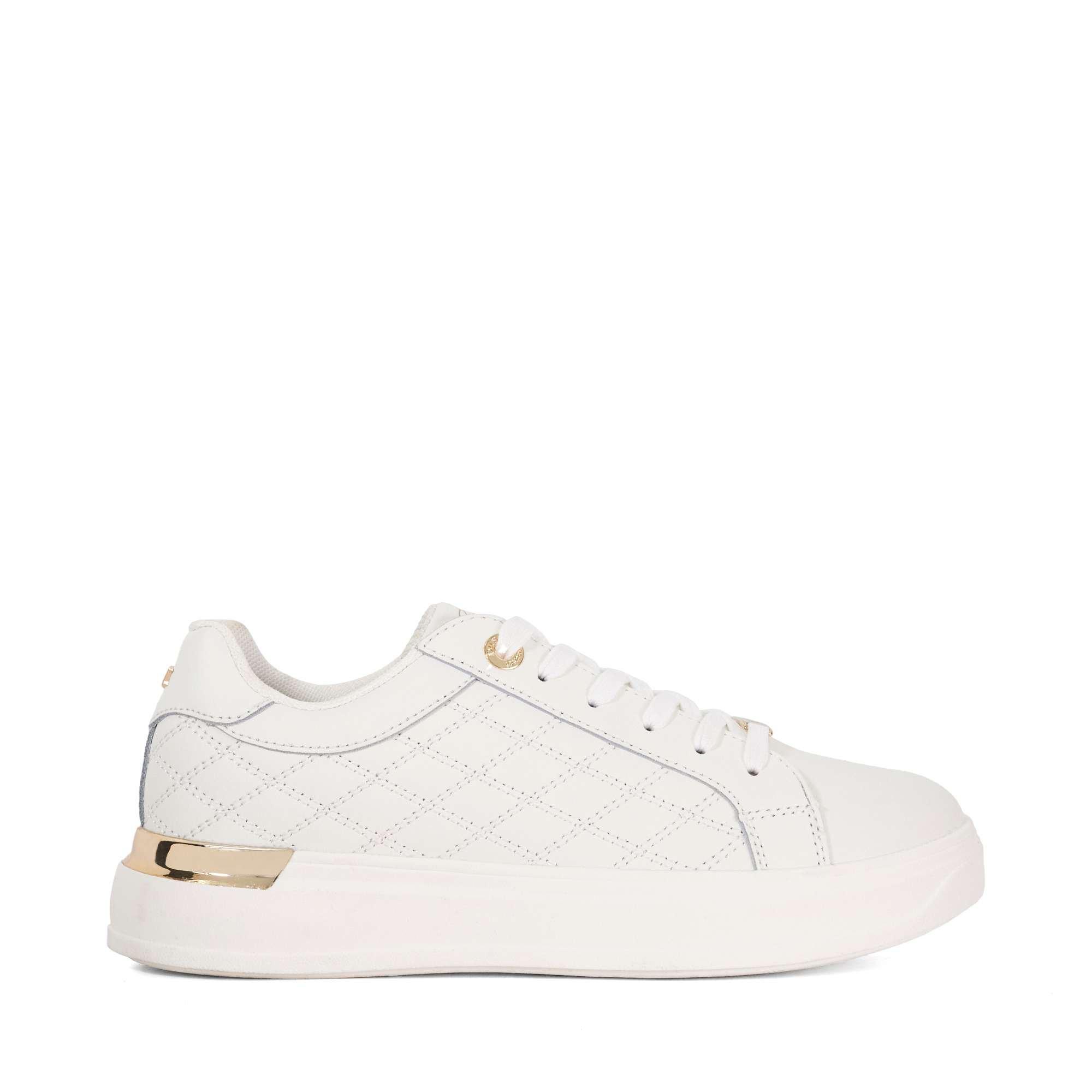 Dune London Women's Elba Platform Trainers - White Leather - 4 (37)
