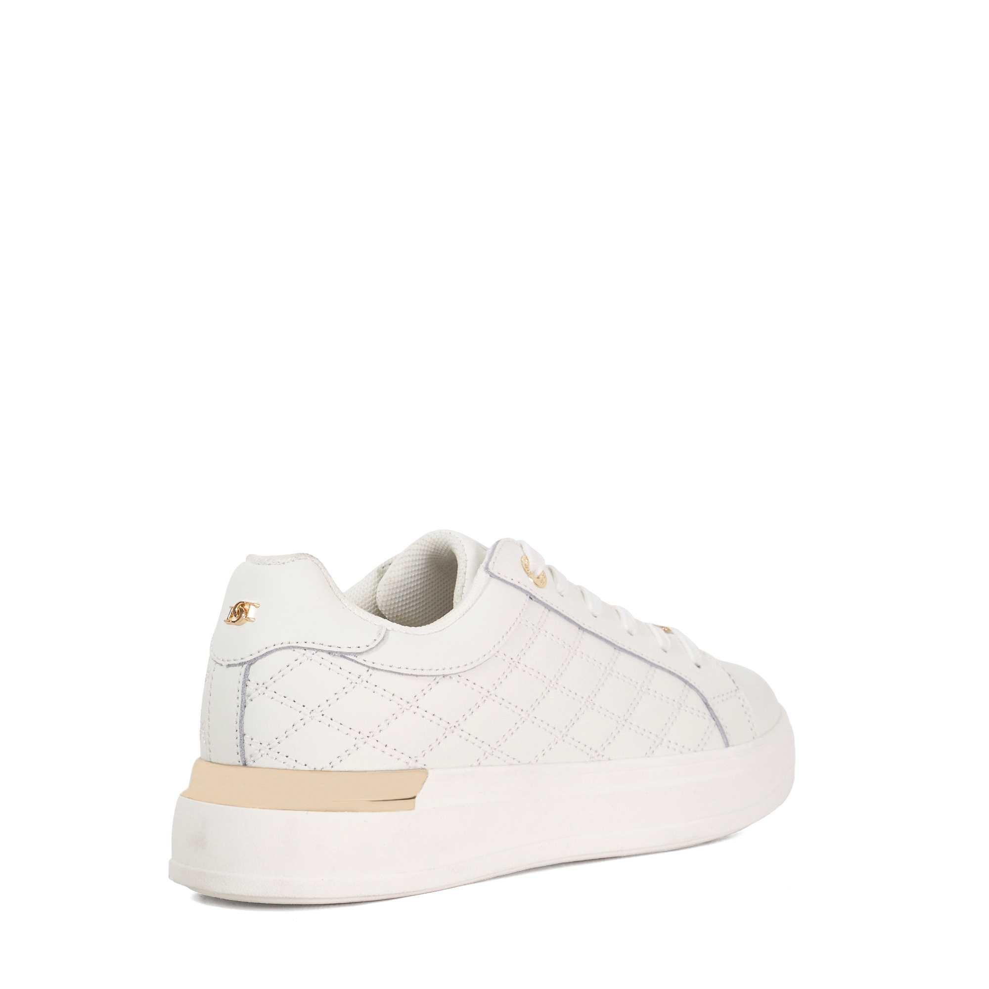 White Leather - Dune London - Women's Elba Platform Trainers - 3