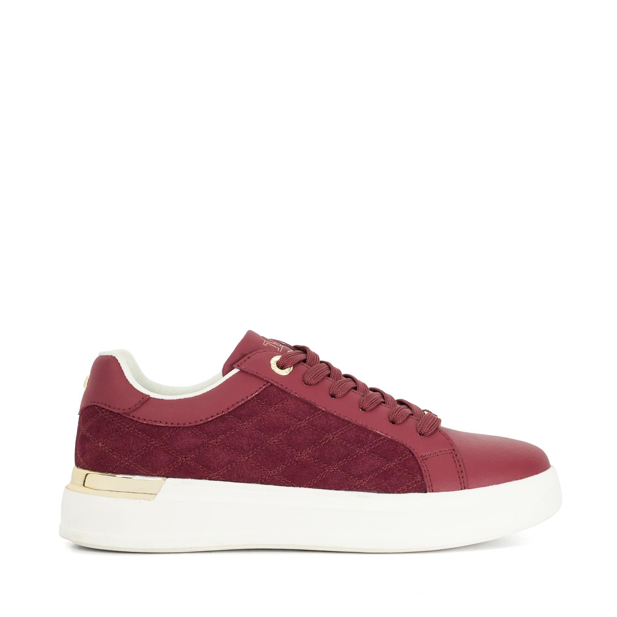 Dune London Women's Elba Platform Trainers - Burgundy Suede - 4 (37)