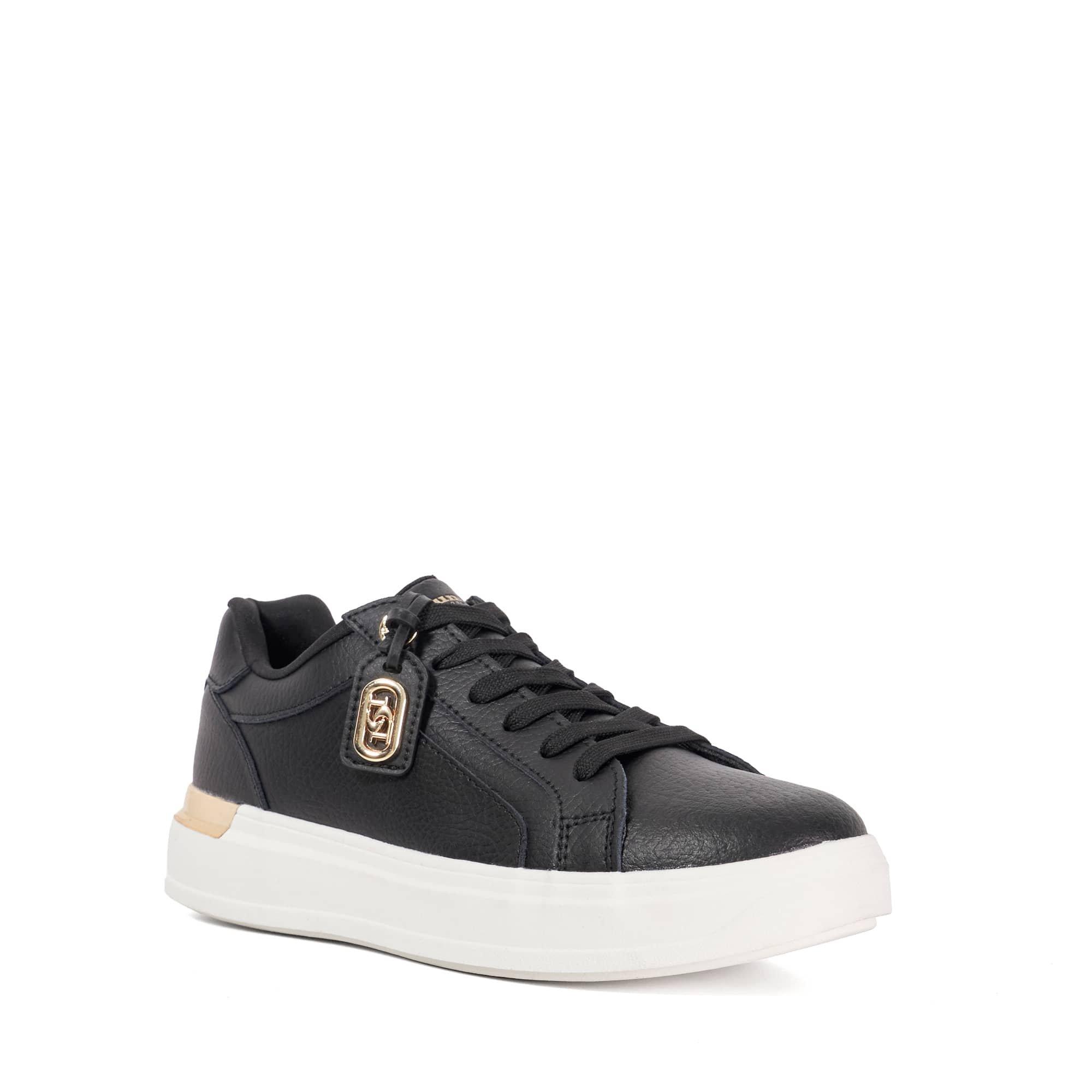Black Leather - Dune London - Women's Ekino Platform Trainers - 2