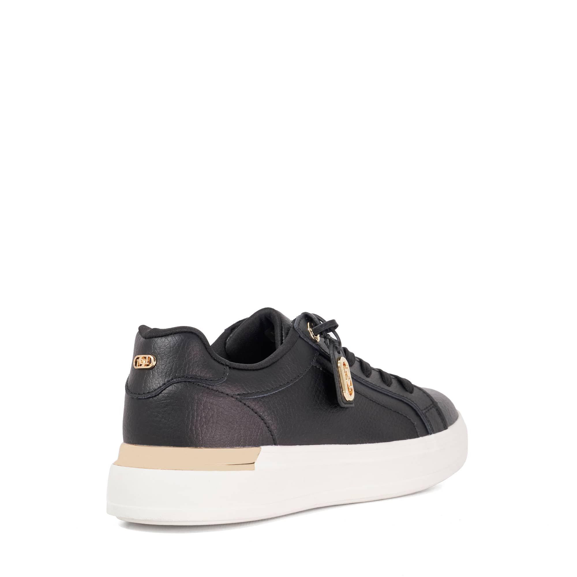 Black Leather - Dune London - Women's Ekino Platform Trainers - 3