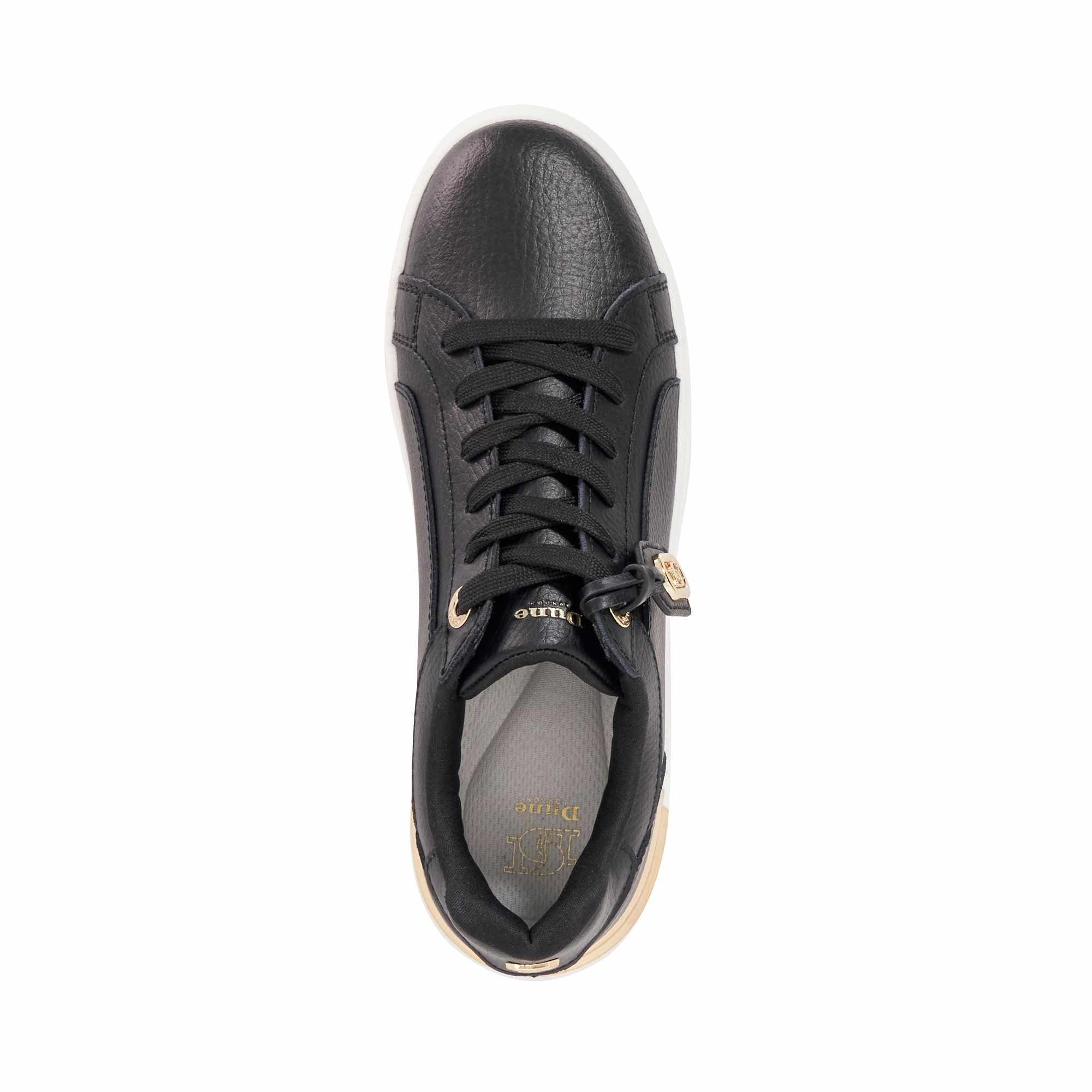 Black Leather - Dune London - Women's Ekino Platform Trainers - 4