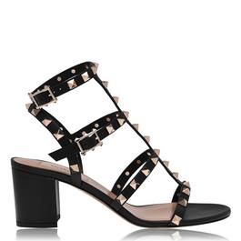 Valentino Garavani Rockstud Calfskin Ankle Strap Sandals