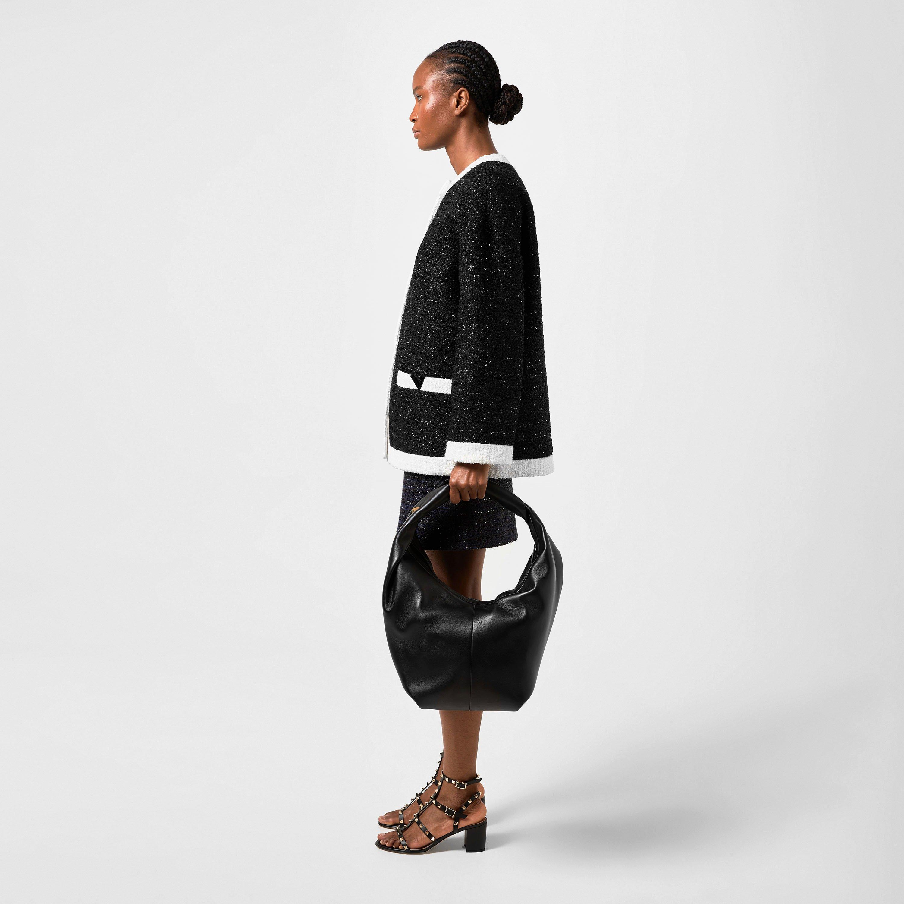 Black 0NO - Valentino Garavani - Rockstud Calfskin Ankle Strap Sandals - 6