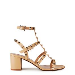 Valentino Garavani Rockstud Calfskin Ankle Strap Sandals