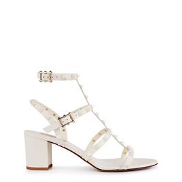 Valentino Garavani Rockstud Calfskin Ankle Strap Sandals