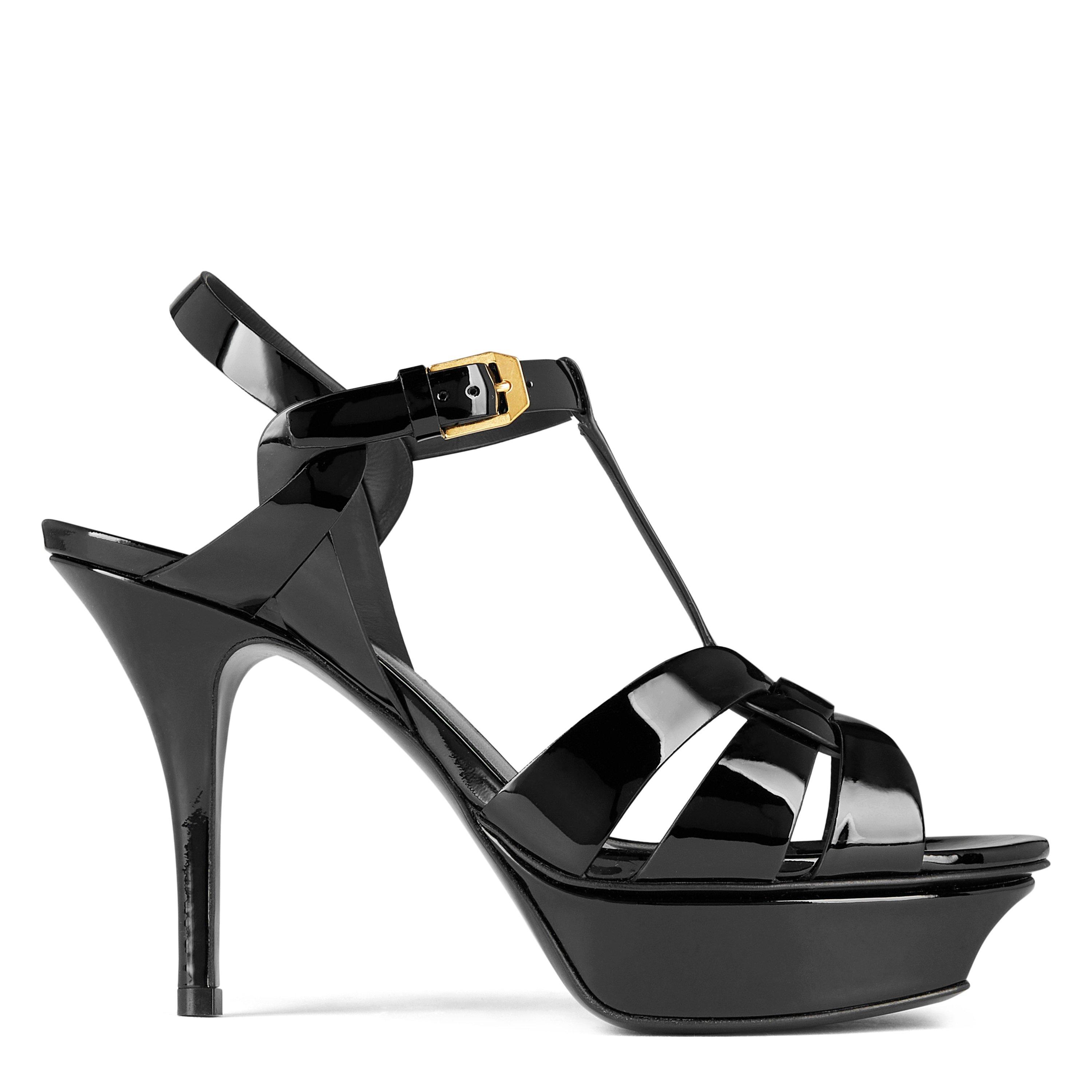Saint Laurent Tribute Platform Sandals - Black 1000 - Size 4.5 (37.5)
