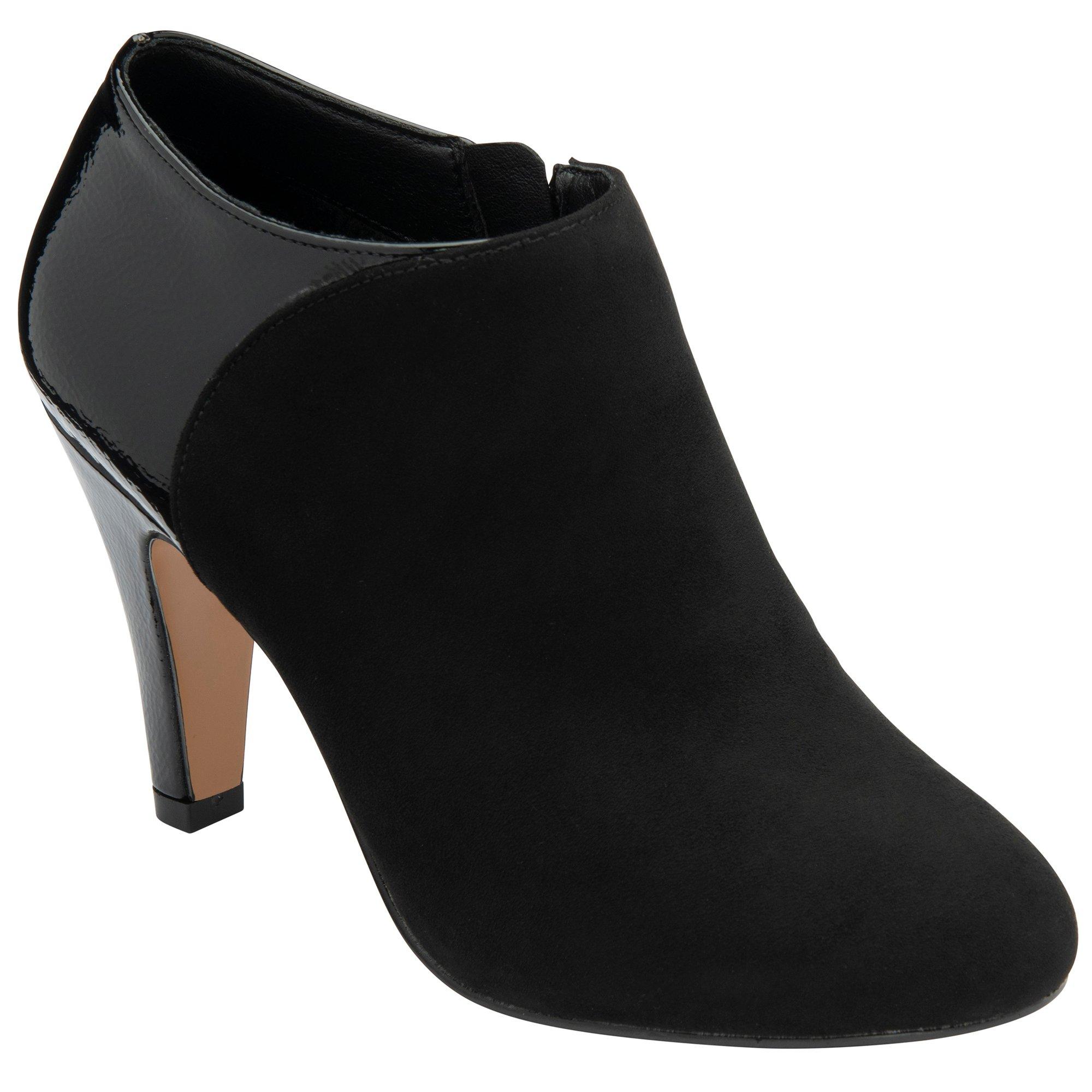 Black/Patent - Lotus Shoes - Allie Black & Patent Stiletto Heel Shoe-Boots - 1