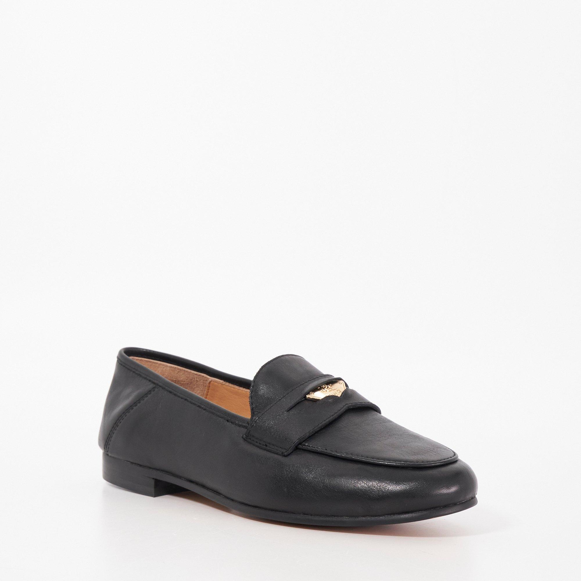 Zwart Leer - Dune London - Women's Greek Loafers - 2