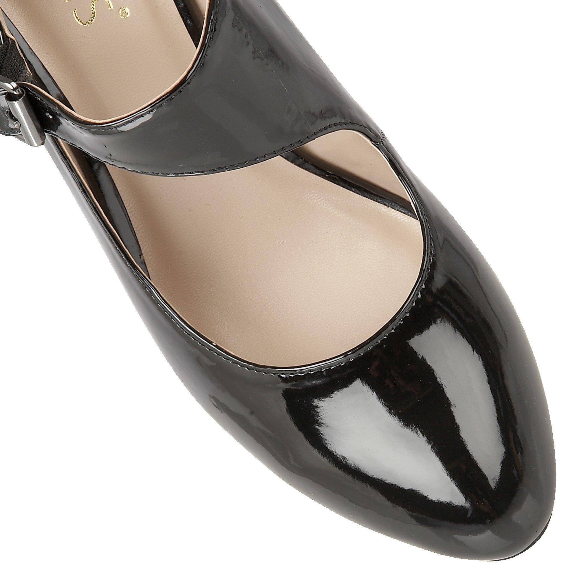 Preto Envernizado - Lotus Shoes - Lotus Laurana Black Patent Court Shoes - 4