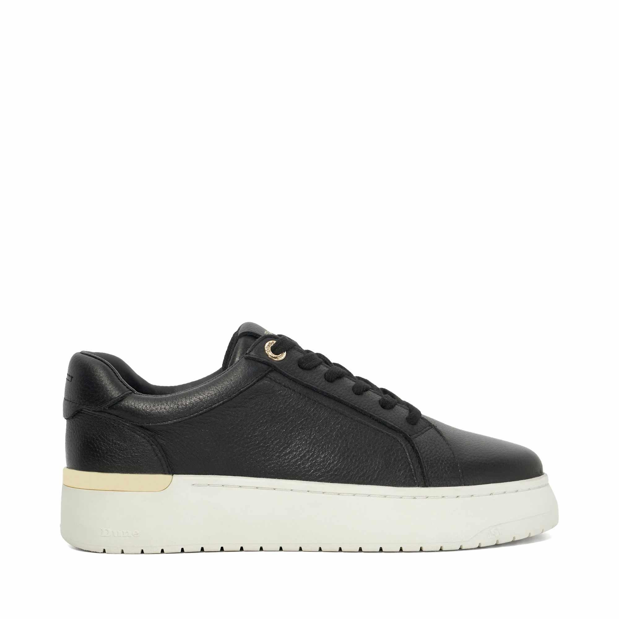 Schwarzes Leder - Dune London - Women's Emeelia Platform Trainers - 1