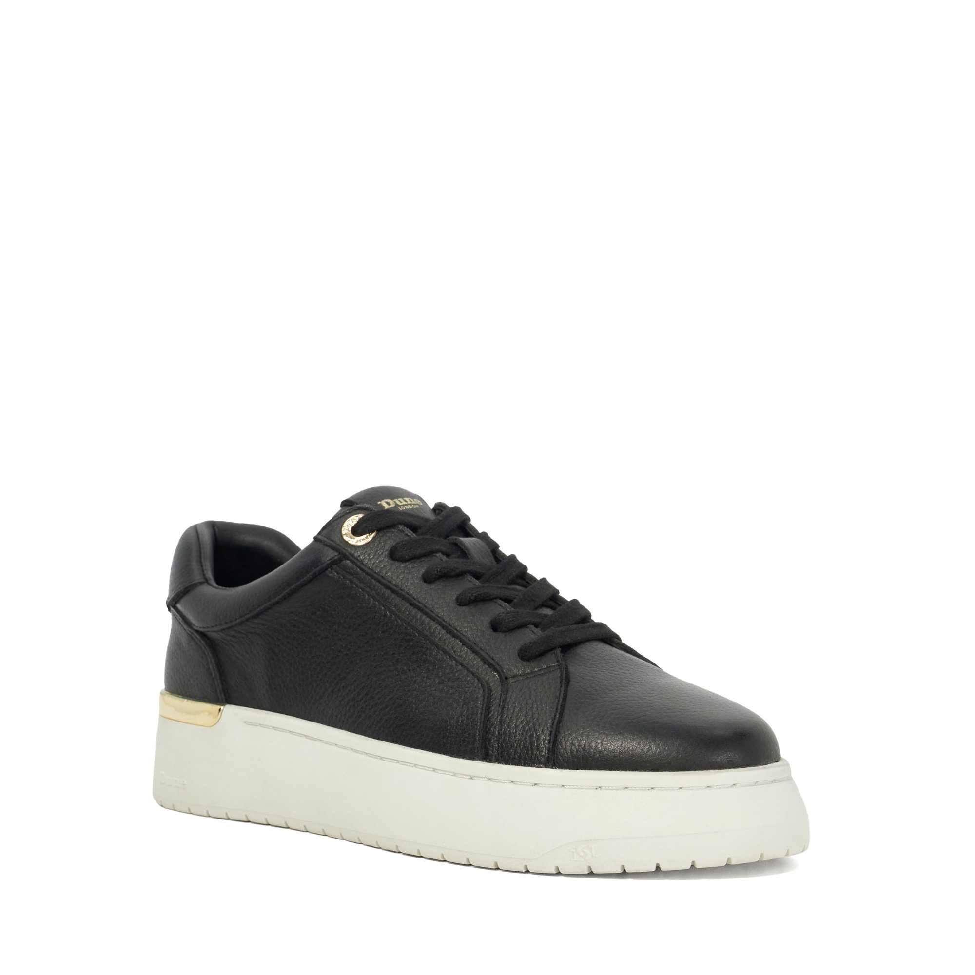 Black Leather - Dune London - Women's Emeelia Platform Trainers - 2