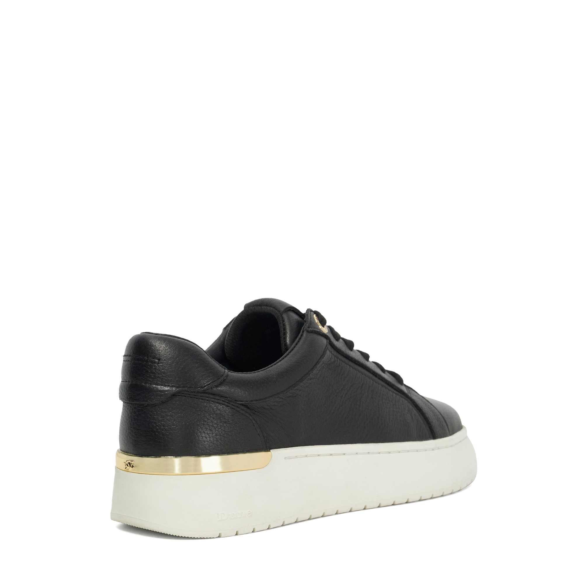 Black Leather - Dune London - Women's Emeelia Platform Trainers - 3