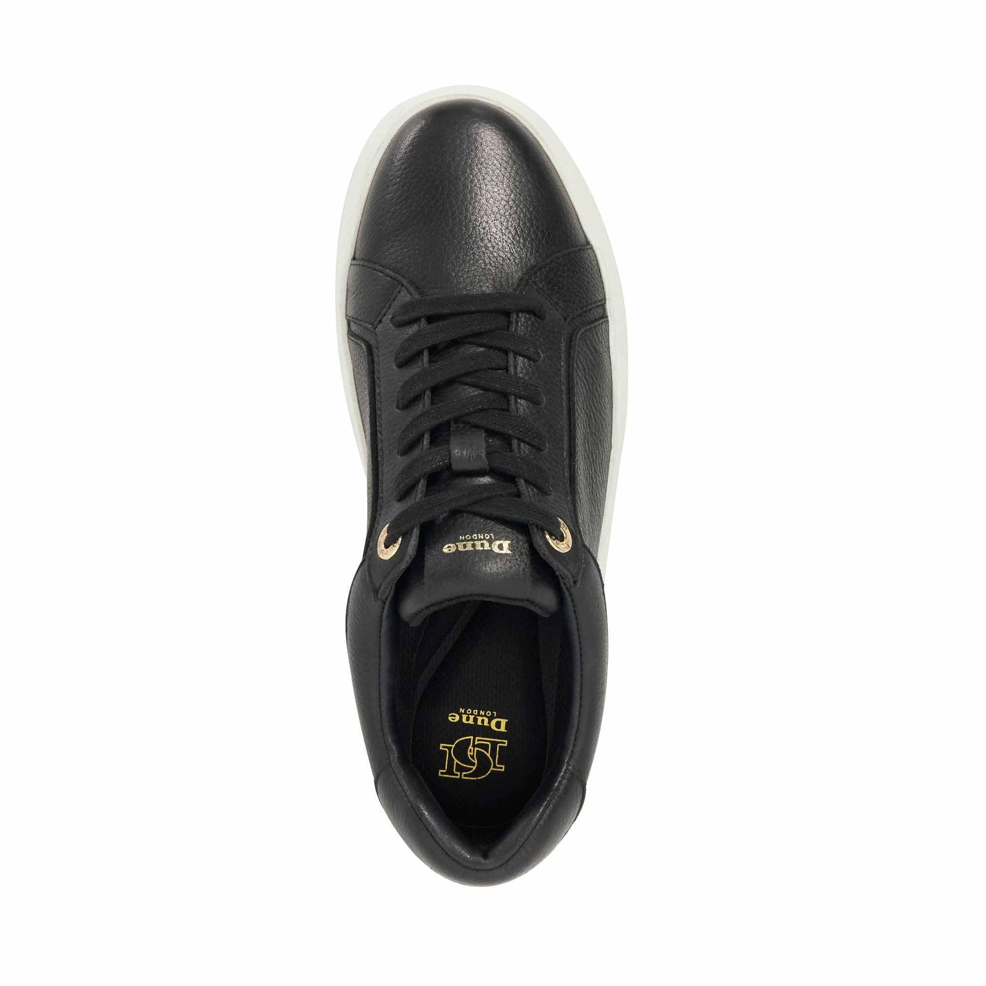 Black Leather - Dune London - Women's Emeelia Platform Trainers - 4