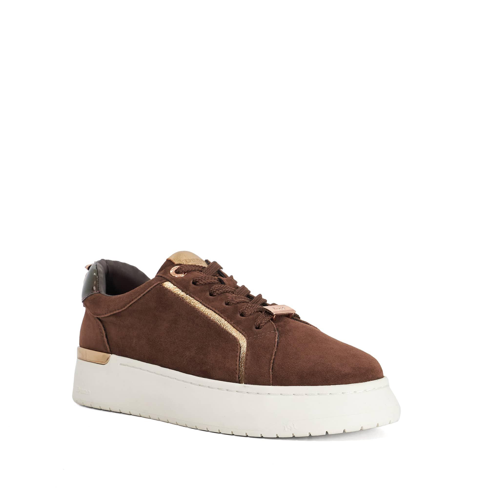 Brown Suede - Dune London - Women's Emmelino Platform Trainers - 2