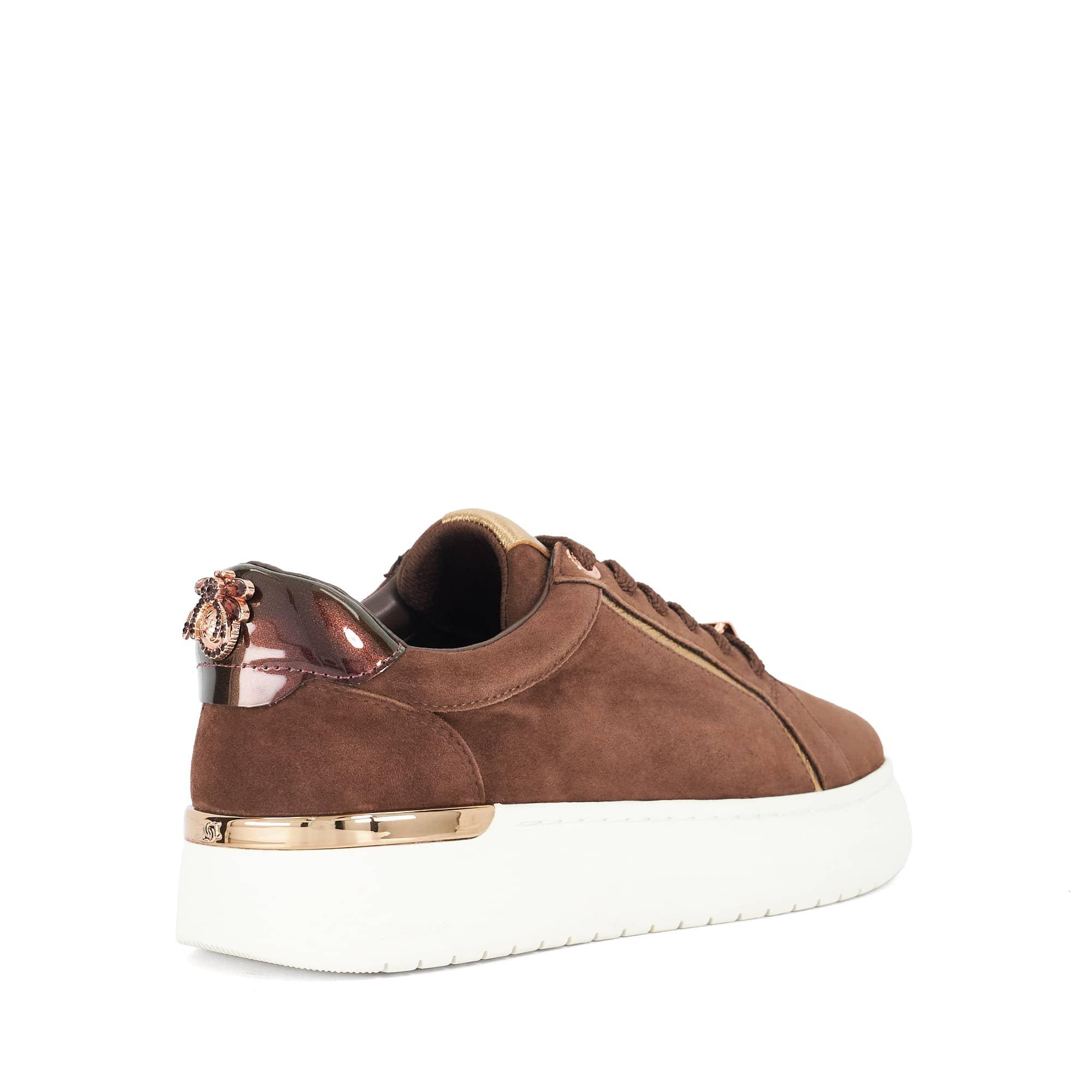 Brown Suede - Dune London - Women's Emmelino Platform Trainers - 3