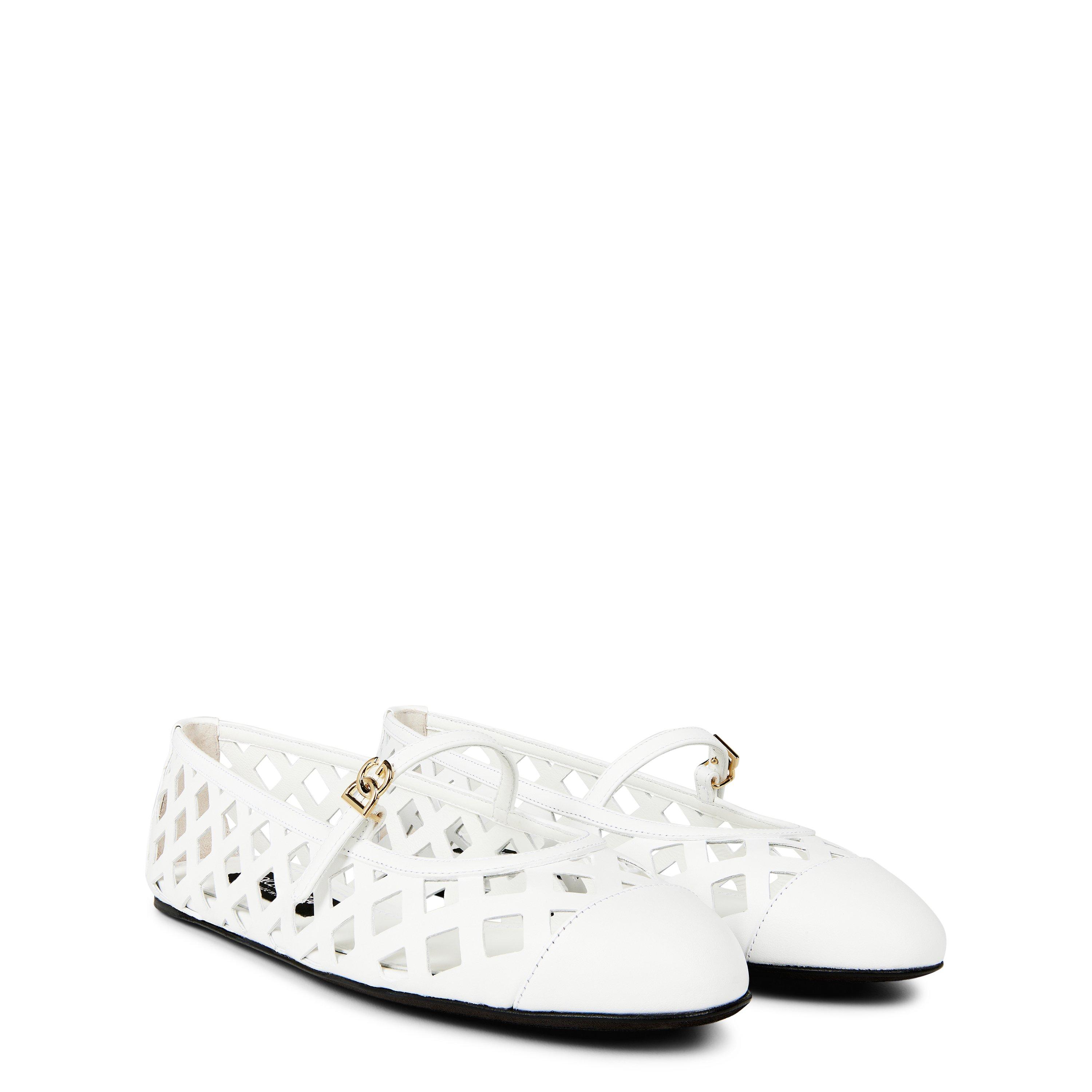 Bianco - Dolce and Gabbana - Women's Cut-Out Ballet Pumps - 4
