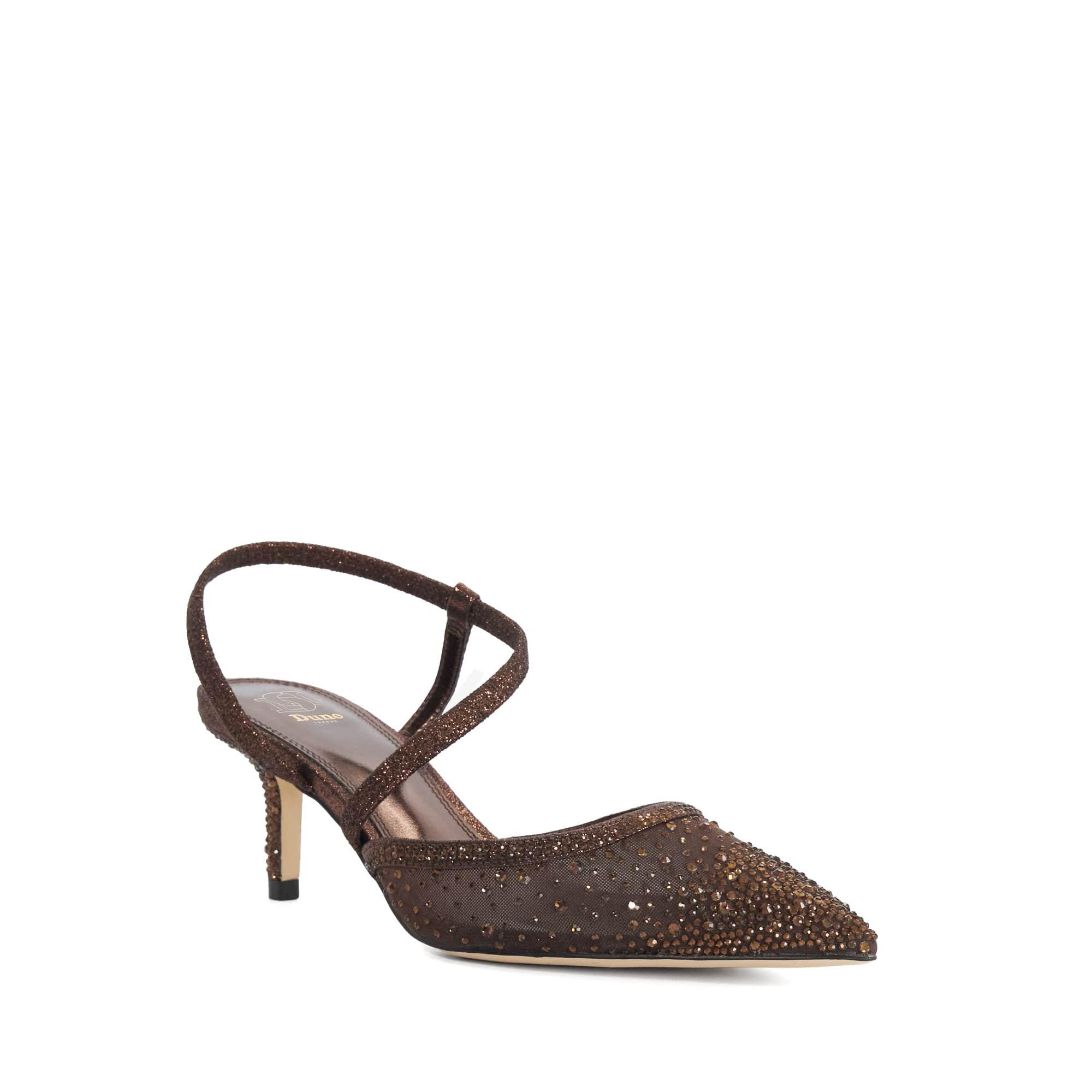 Chocolate - Dune London - Women's Chasing Low Heel Slip On Stiletto Court Shoes - 2