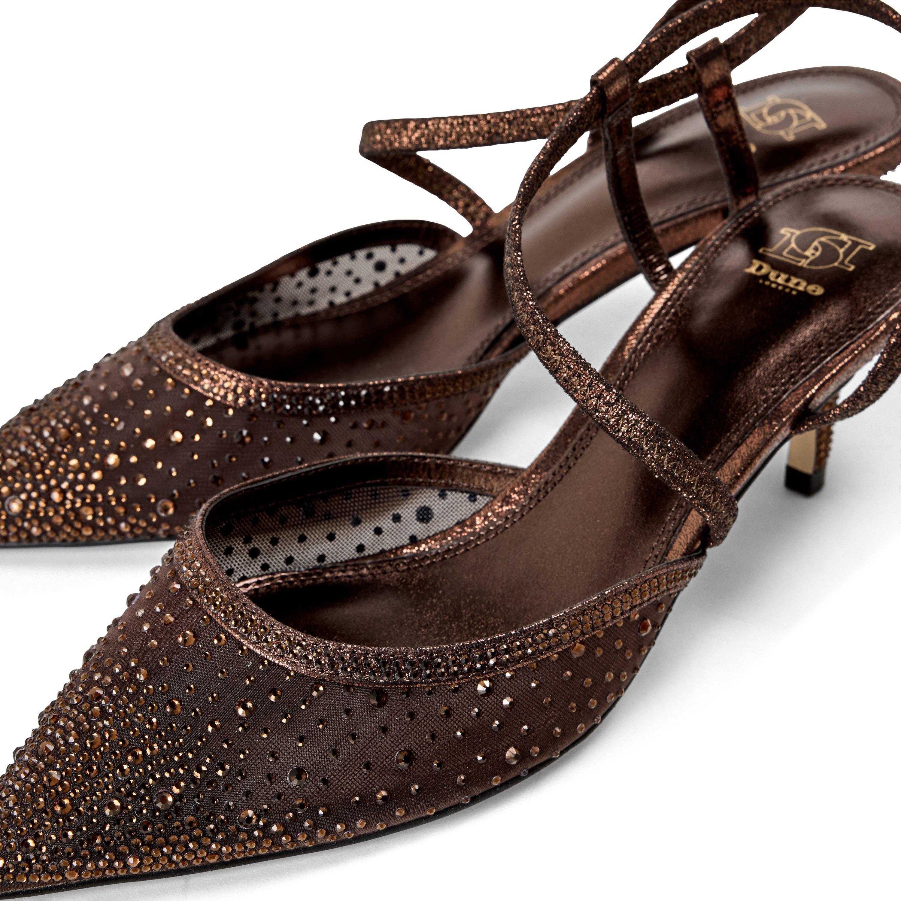 Chocolate - Dune London - Women's Chasing Low Heel Slip On Stiletto Court Shoes - 5