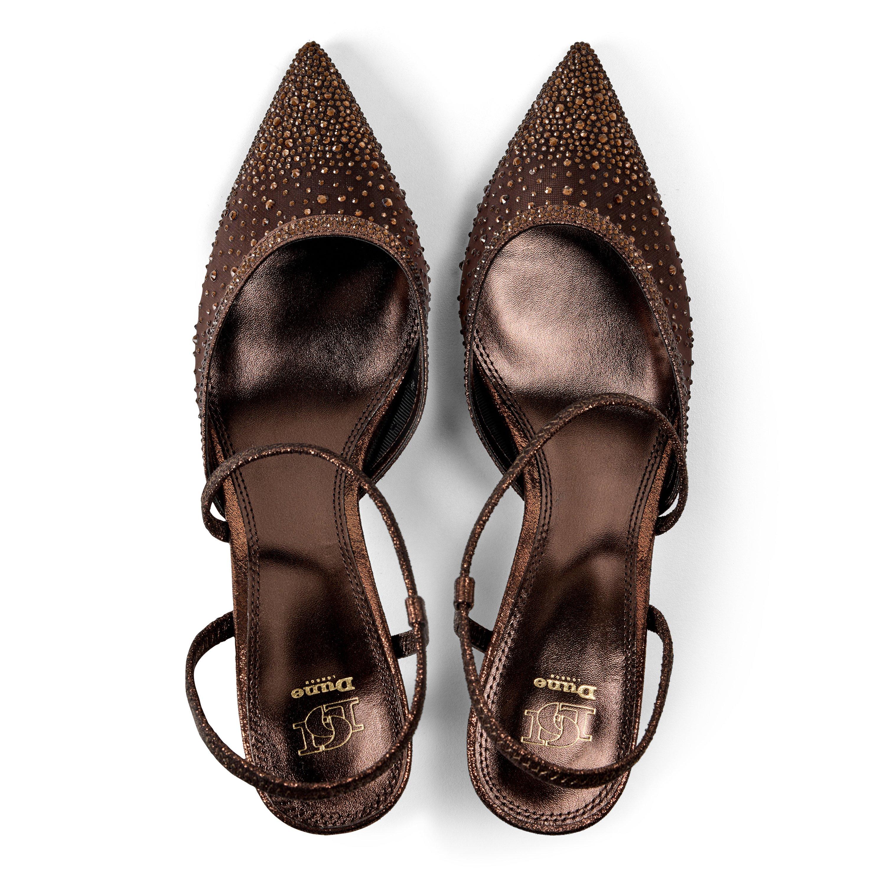 Chocolate - Dune London - Women's Chasing Low Heel Slip On Stiletto Court Shoes - 6