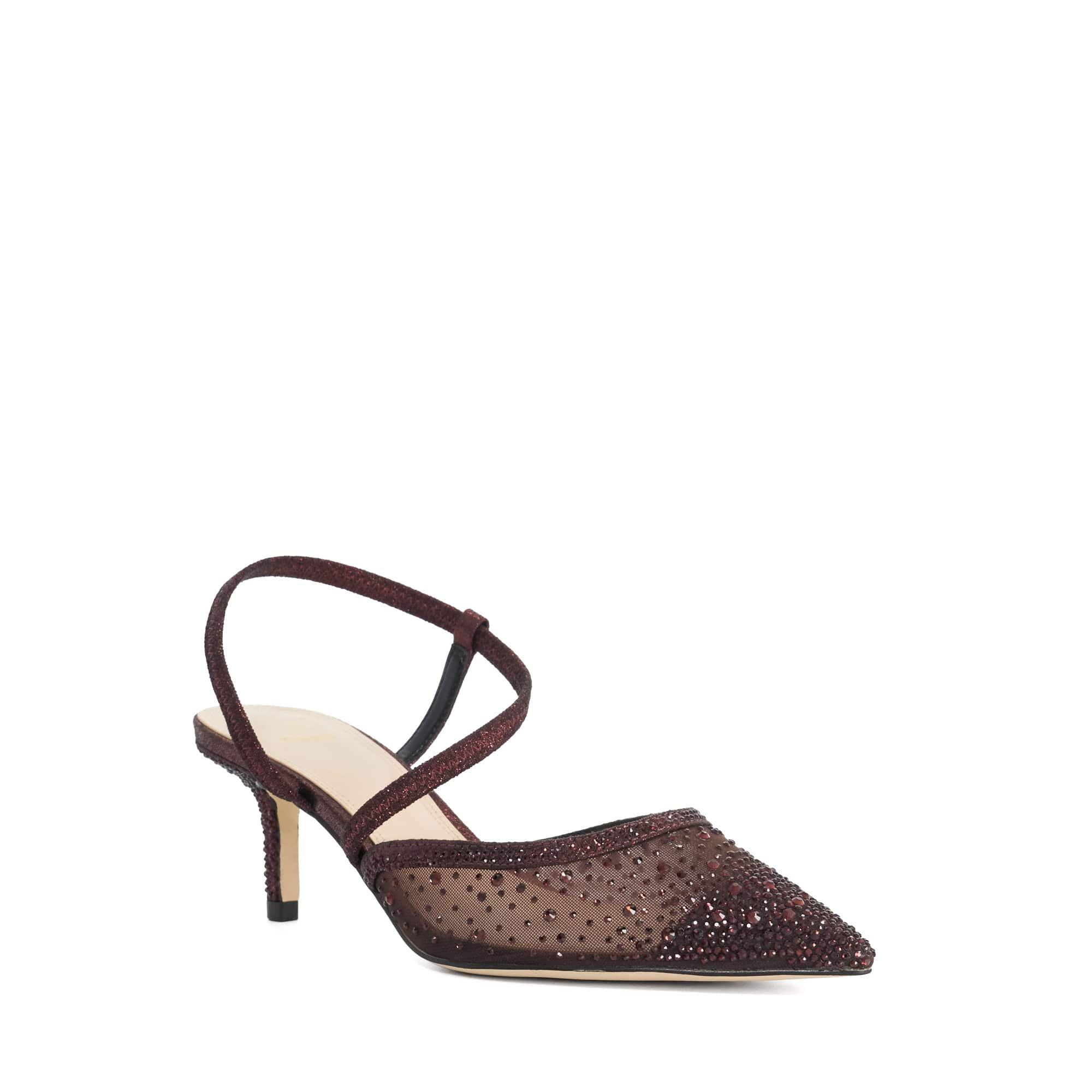 Burgandy - Dune London - Women's Chasing Low Heel Slip On Stiletto Court Shoes - 2
