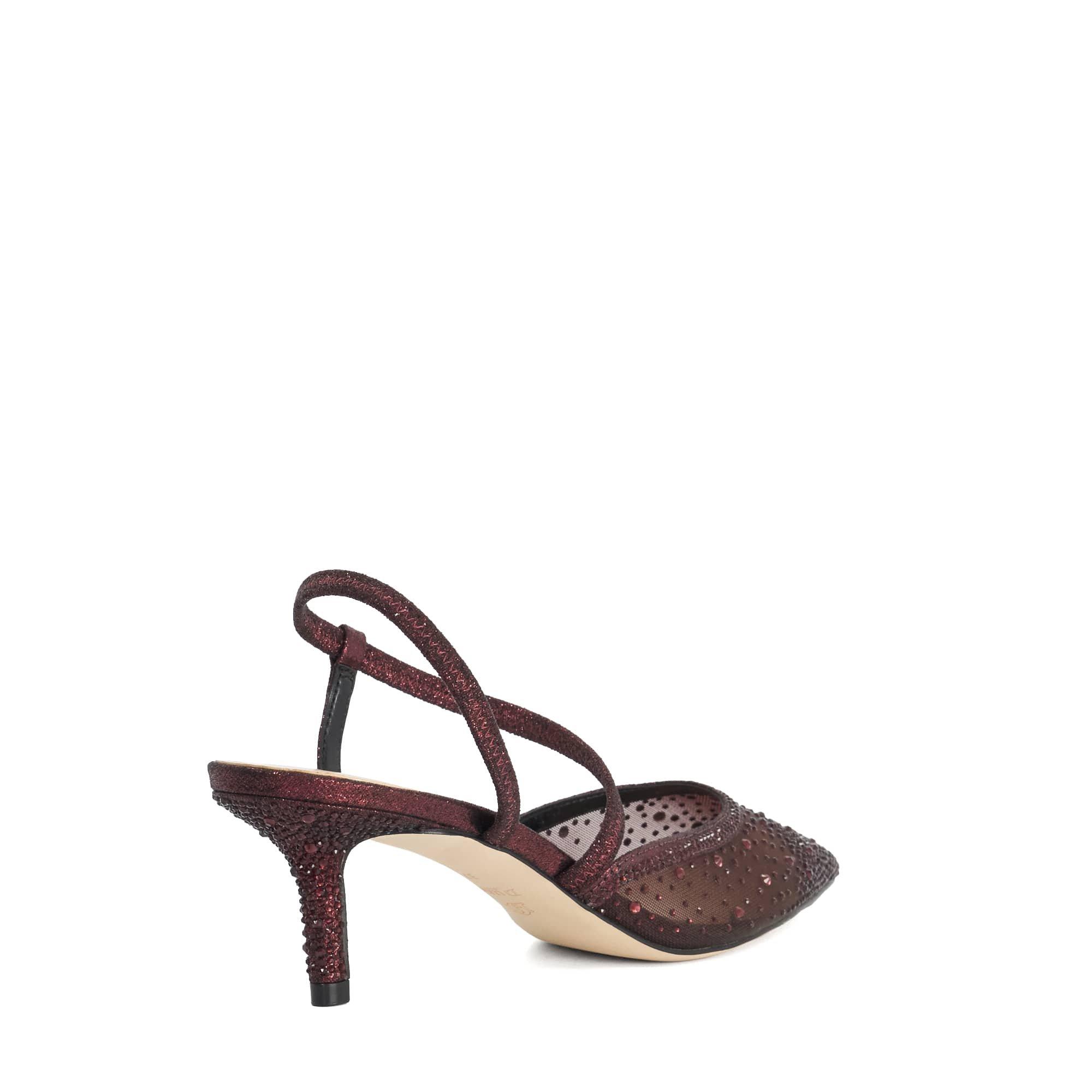 Burgandy - Dune London - Women's Chasing Low Heel Slip On Stiletto Court Shoes - 3